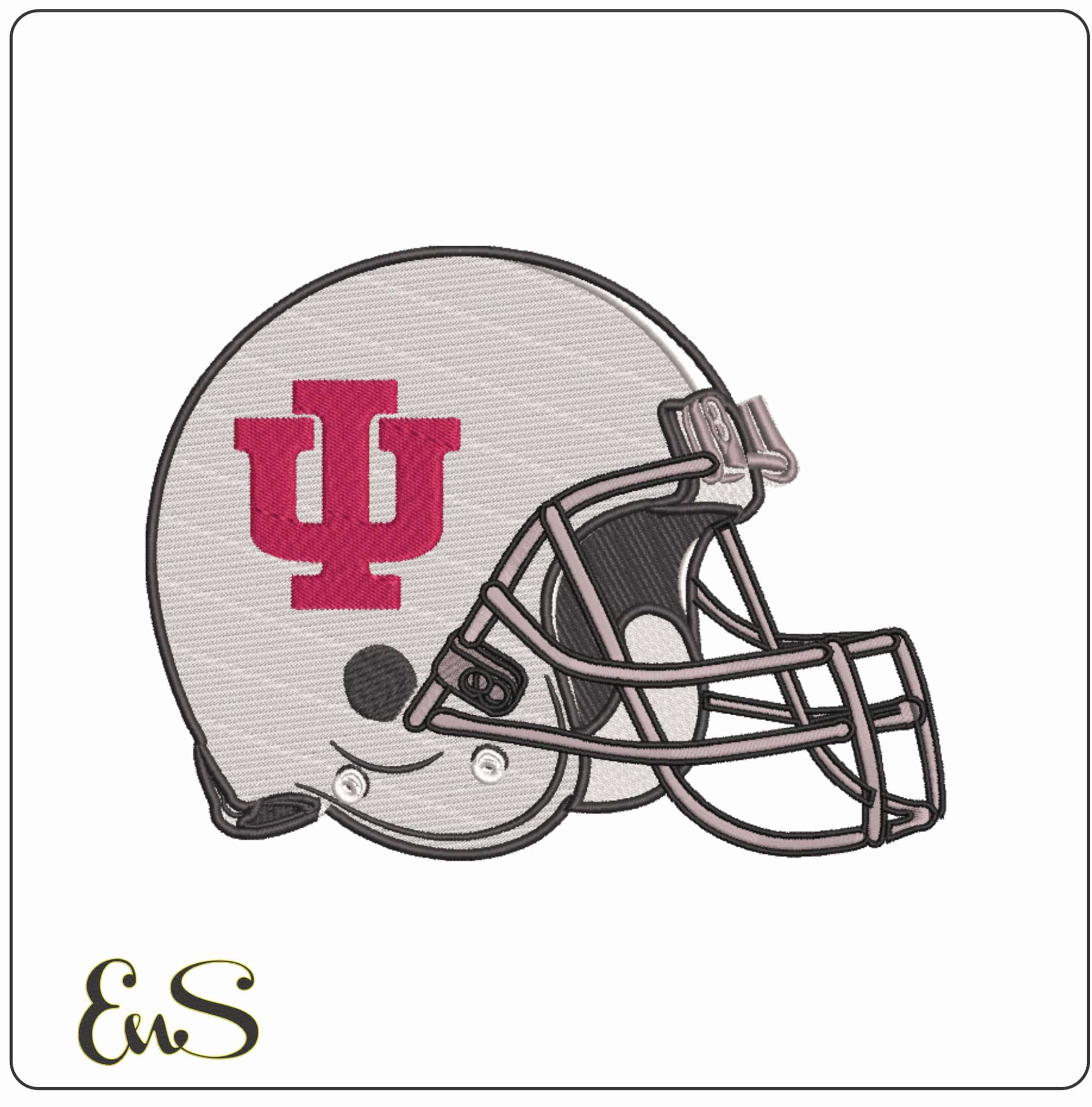 AF Helmet Indiana Hoosiers 1946 to 1979  - Elegant embroidery design file-instant download