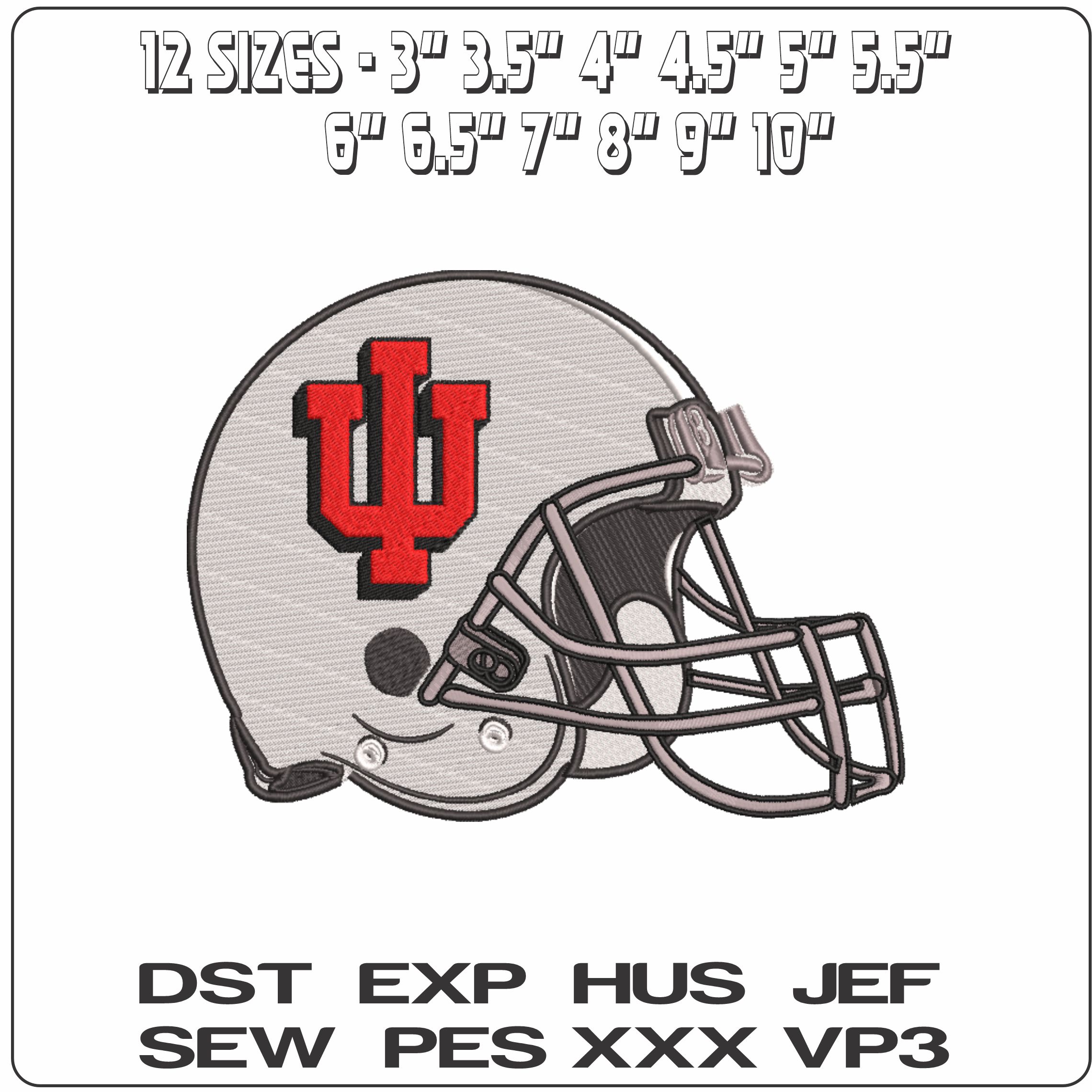 AF Helmet Indiana Hoosiers 1979 to 1997  - Elegant embroidery design file-instant download — view 2