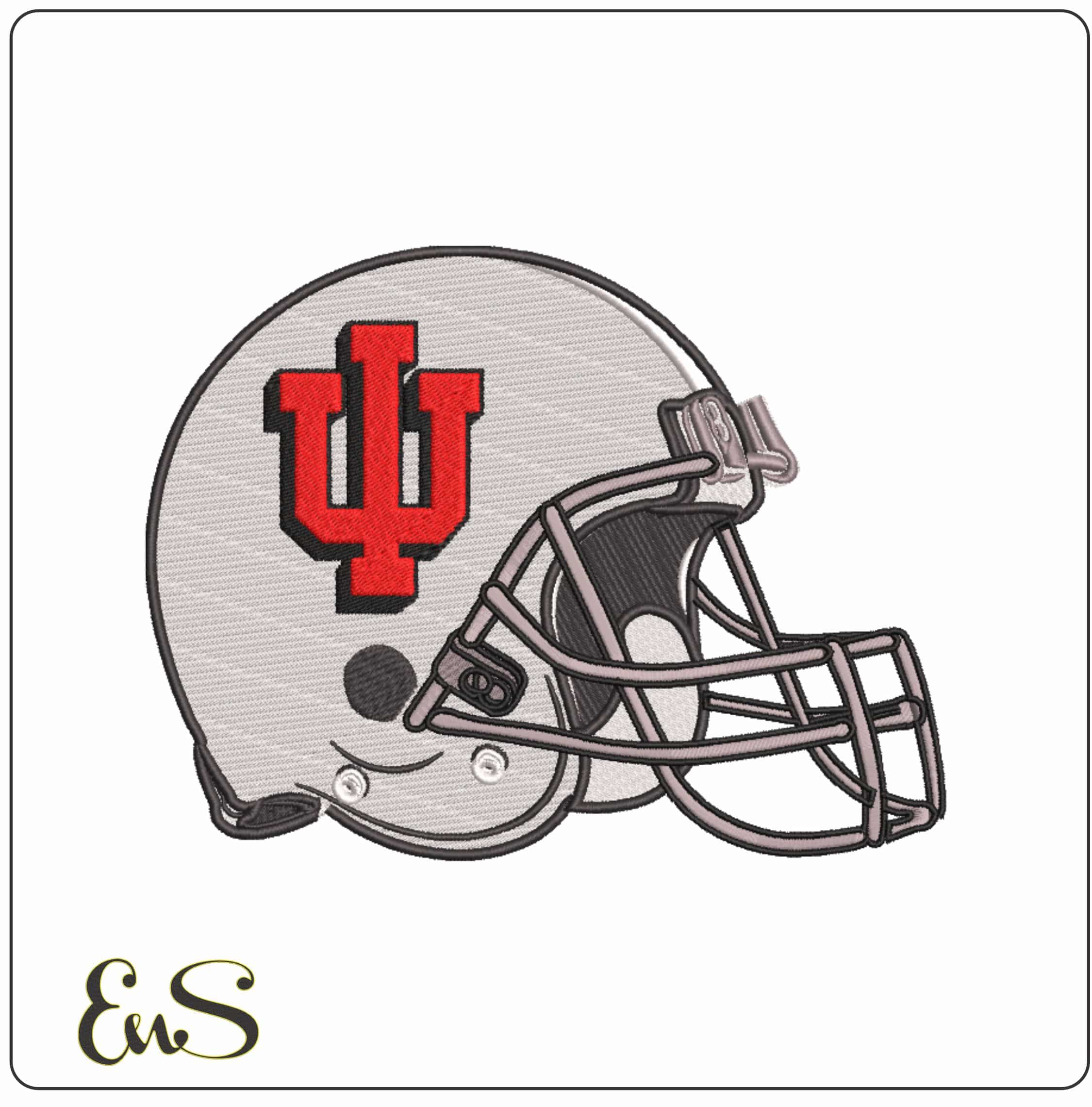 AF Helmet Indiana Hoosiers 1979 to 1997  - Elegant embroidery design file-instant download