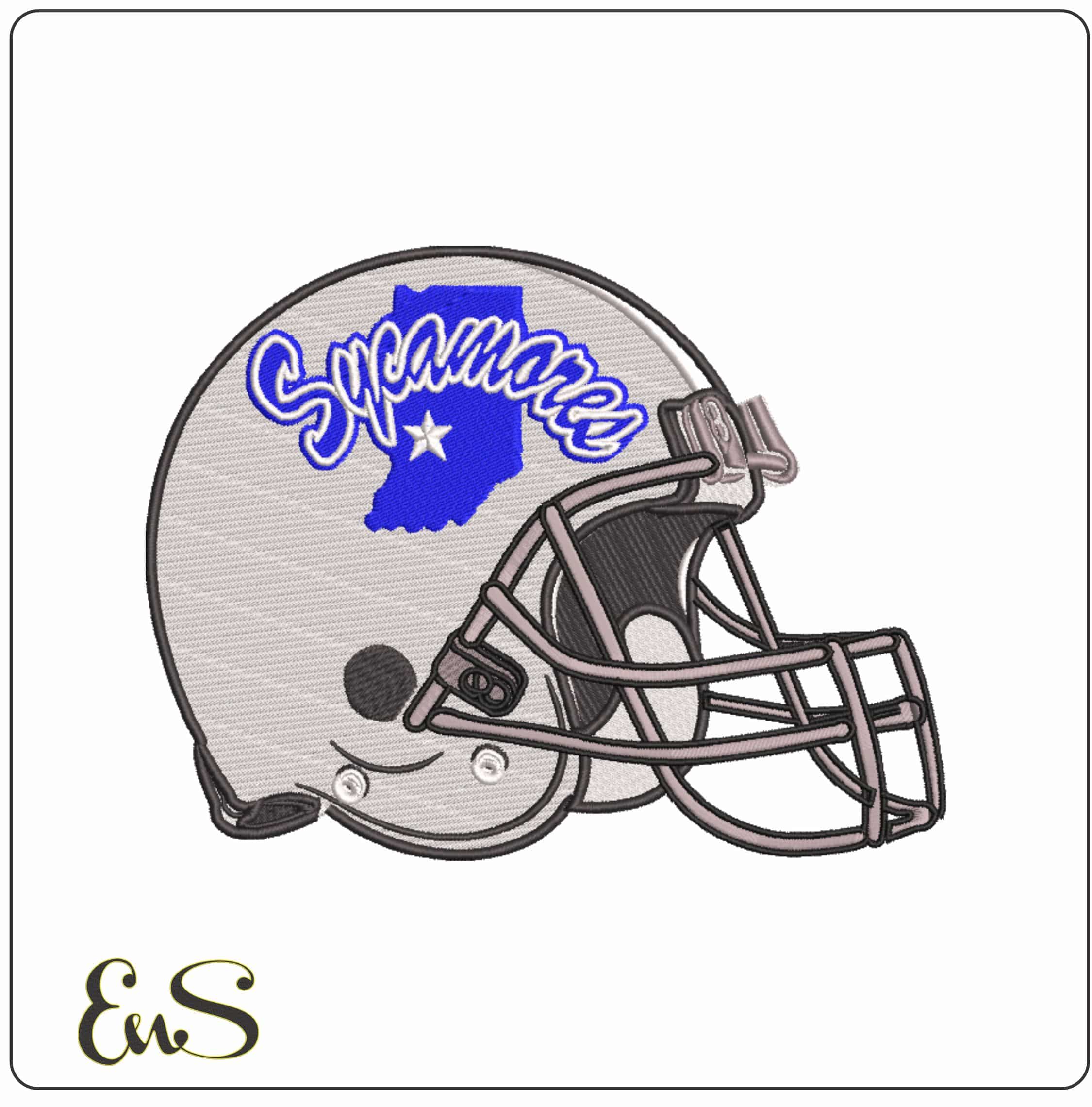 AF Helmet Indiana State Sycamores 1989 to 2020  - Elegant embroidery design file-instant download