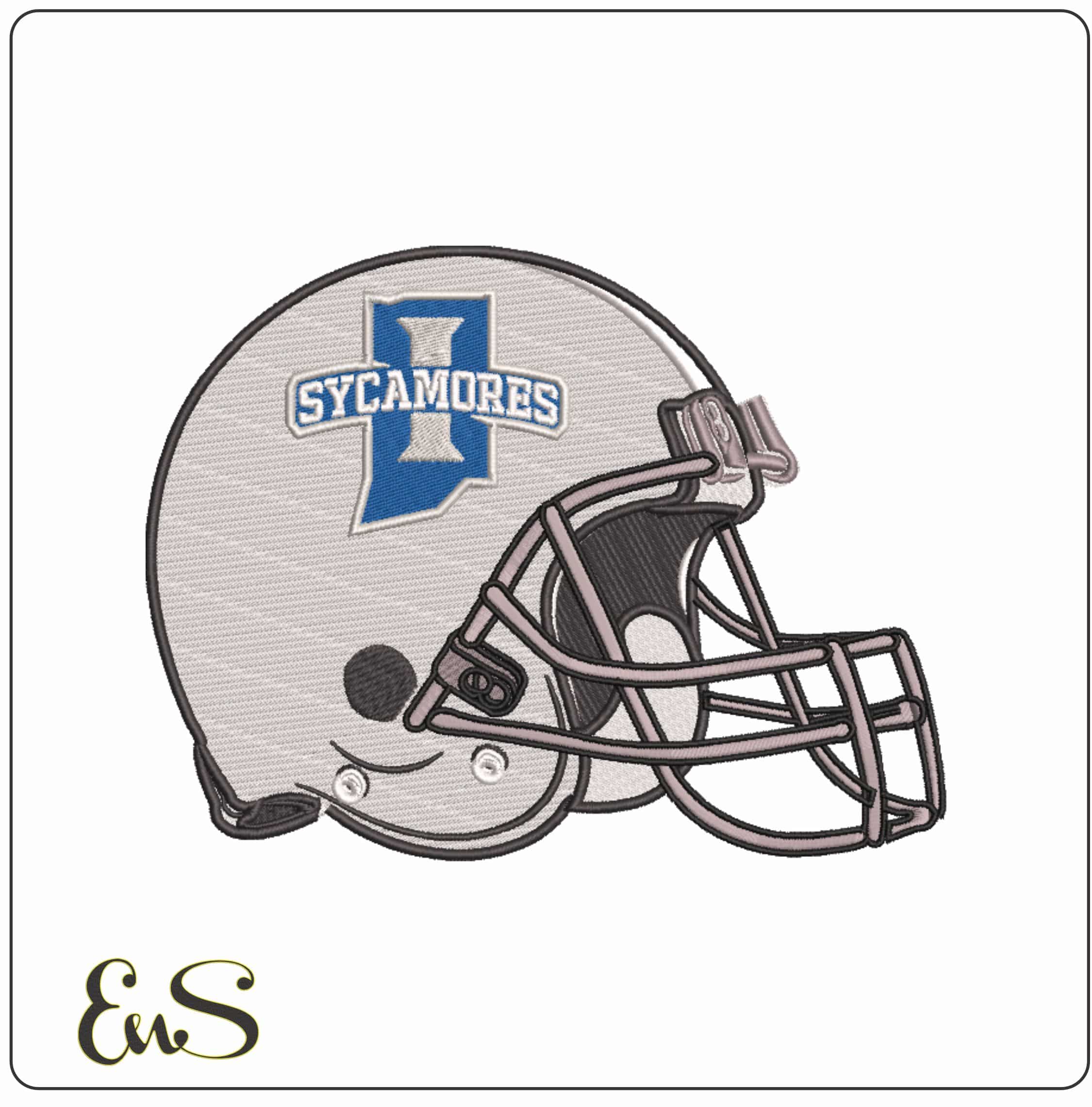 AF Helmet Indiana State Sycamores 2020  - Elegant embroidery design file-instant download