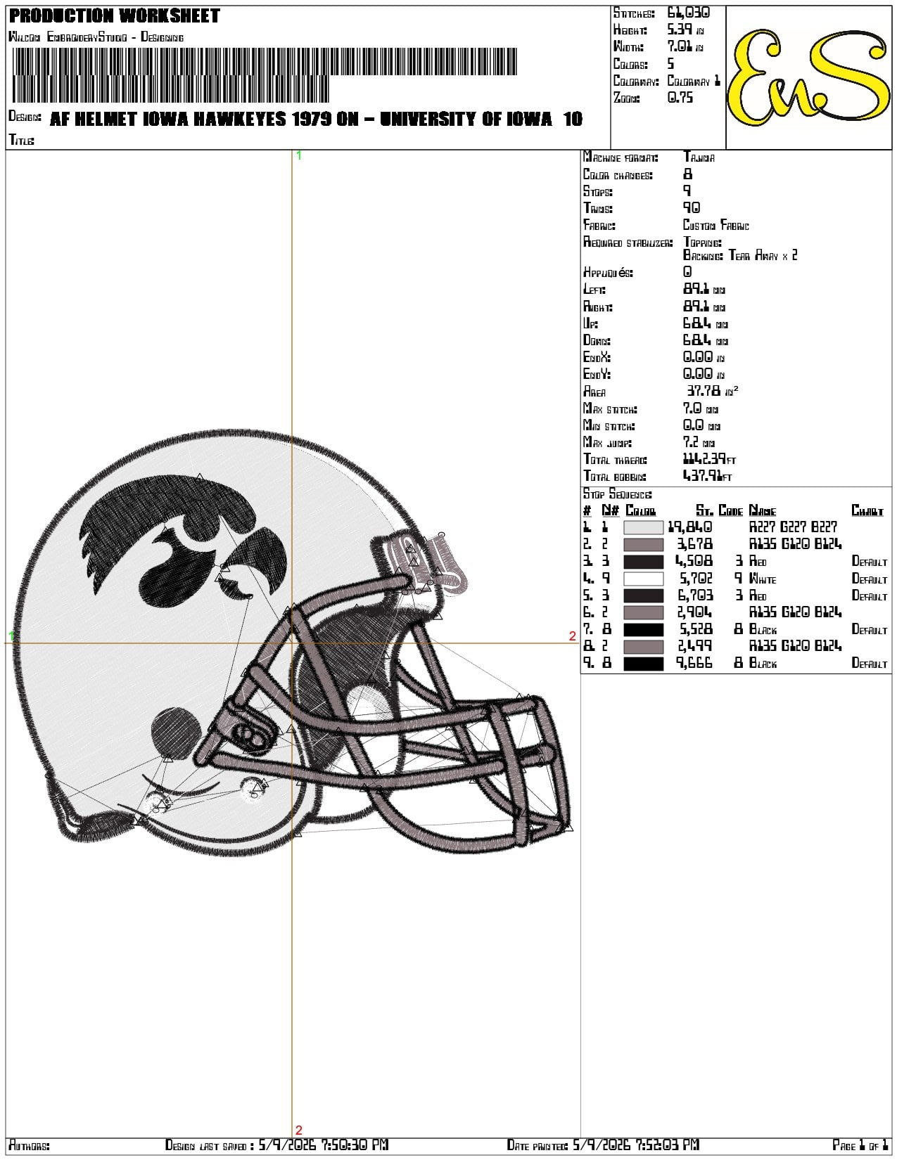 AF Helmet Iowa Hawkeyes 1979  - Elegant embroidery design file-instant download — view 3