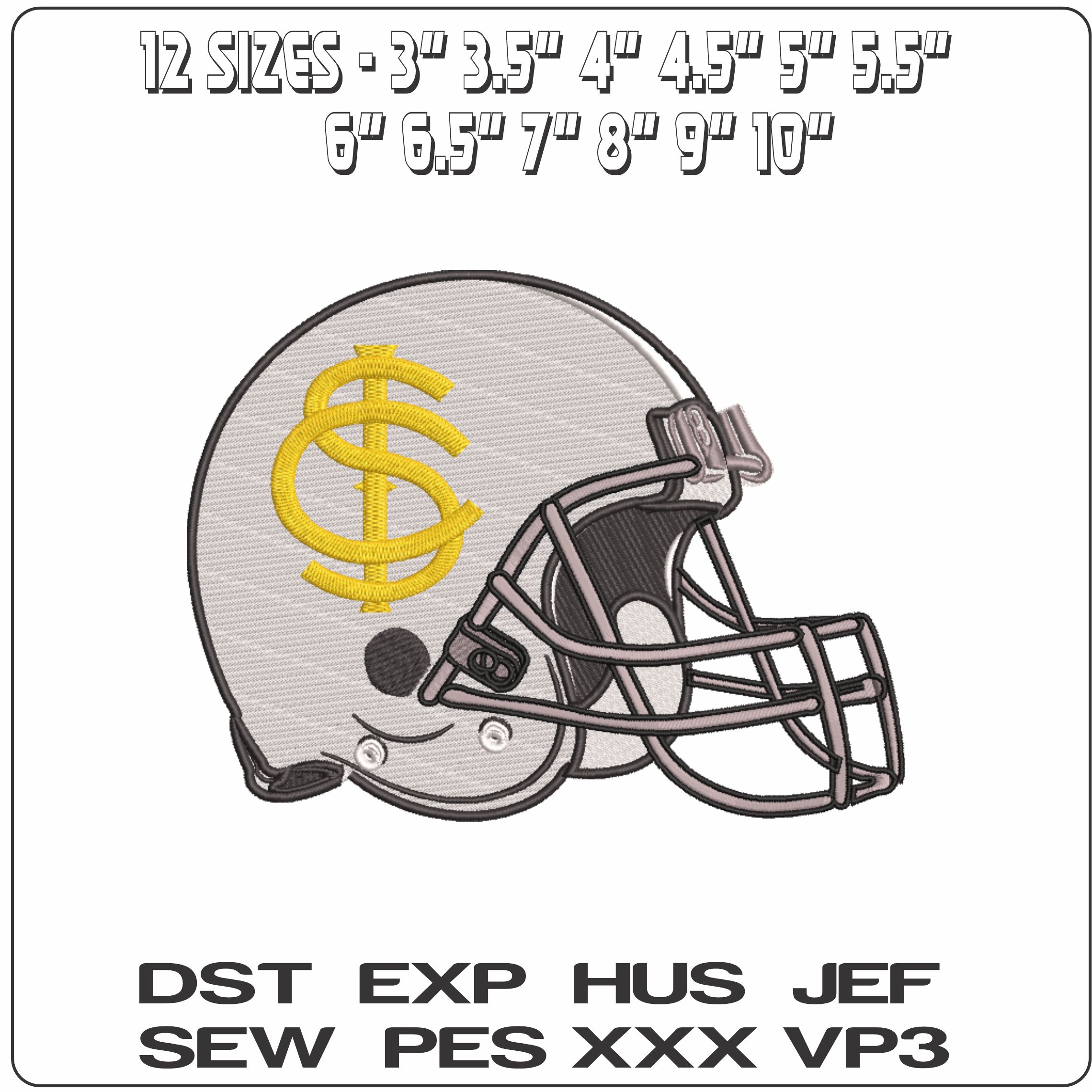 AF Helmet Iowa Hawkeyes 1930 to 1941  elegant embroidery design file-instant download — view 2