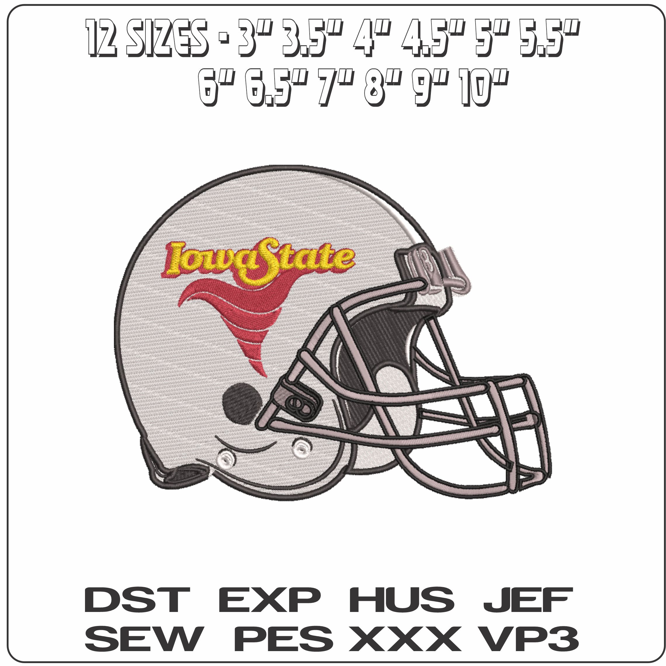 AF Helmet Iowa State Cyclones 1983 to 1995  elegant embroidery design file-instant download — view 2
