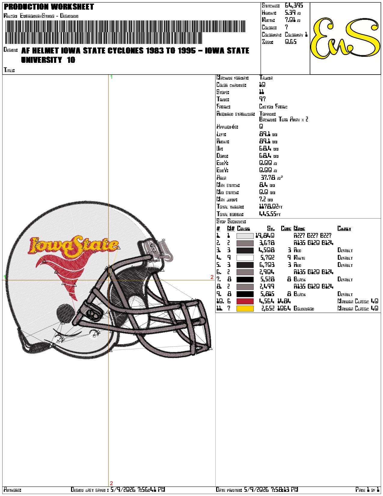 AF Helmet Iowa State Cyclones 1983 to 1995  elegant embroidery design file-instant download — view 3
