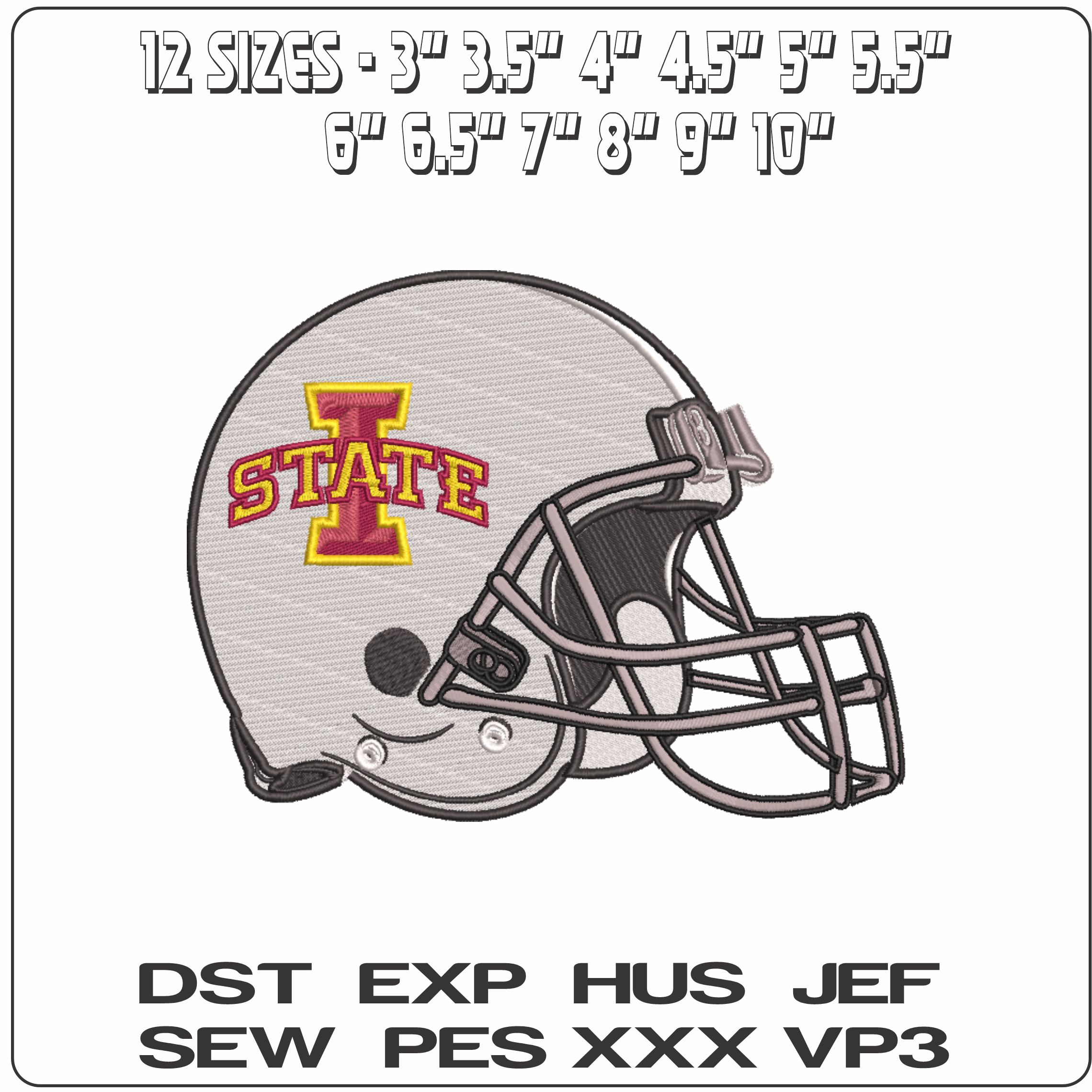 AF Helmet Iowa State Cyclones 2007  elegant embroidery design file-instant download — view 2