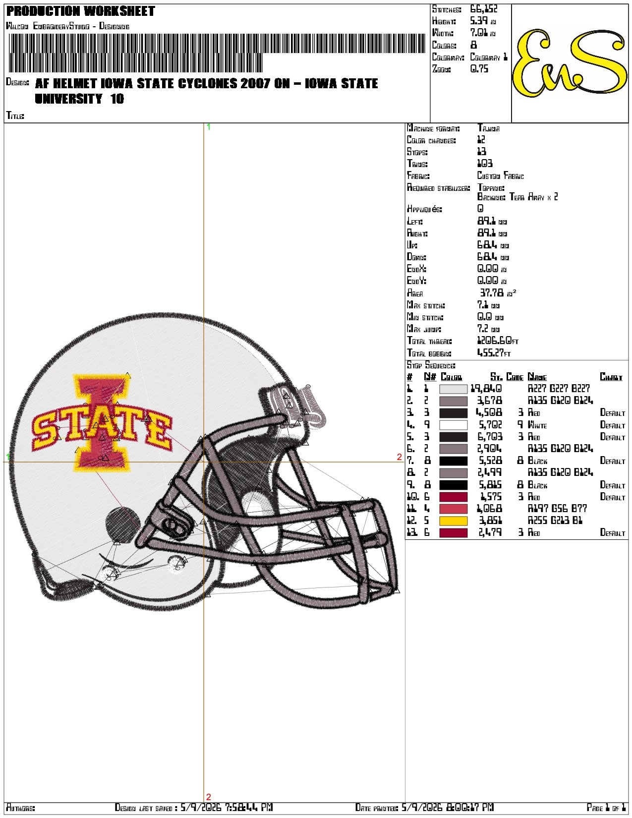 AF Helmet Iowa State Cyclones 2007  elegant embroidery design file-instant download — view 3