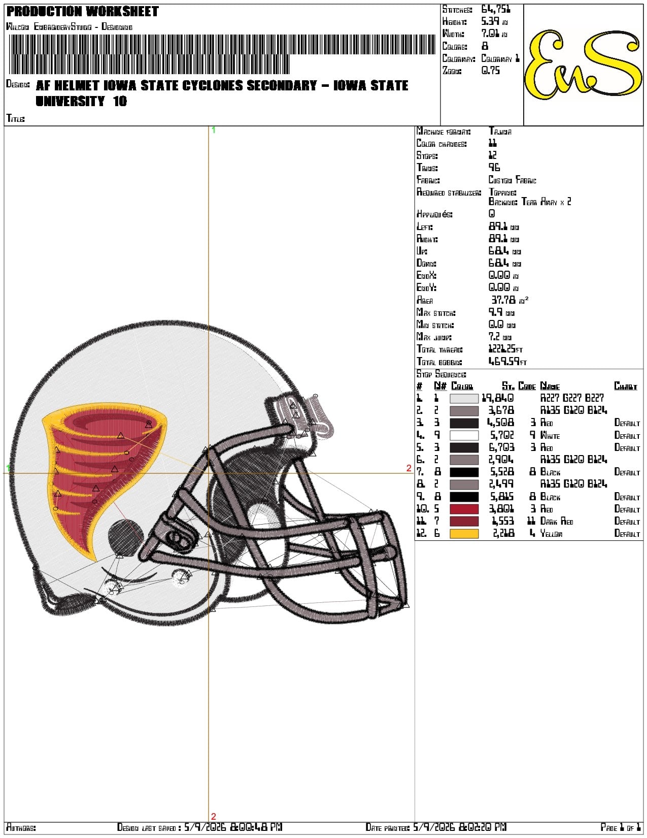 AF Helmet Iowa State Cyclones Secondary  - Elegant embroidery design file-instant download — view 3