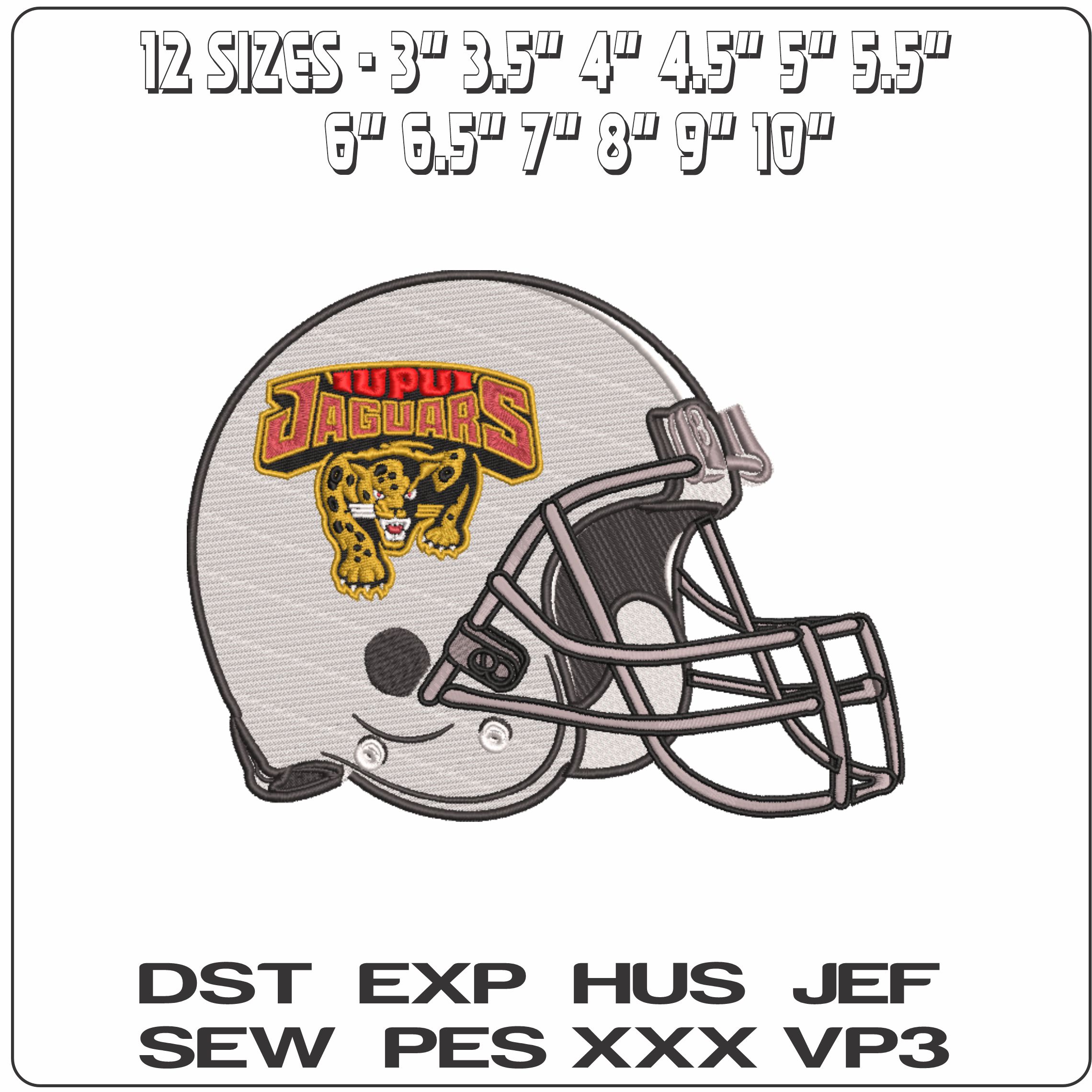 AF Helmet IUPUI Jaguars 1998 to 2007  - Elegant embroidery design file-instant download — view 2