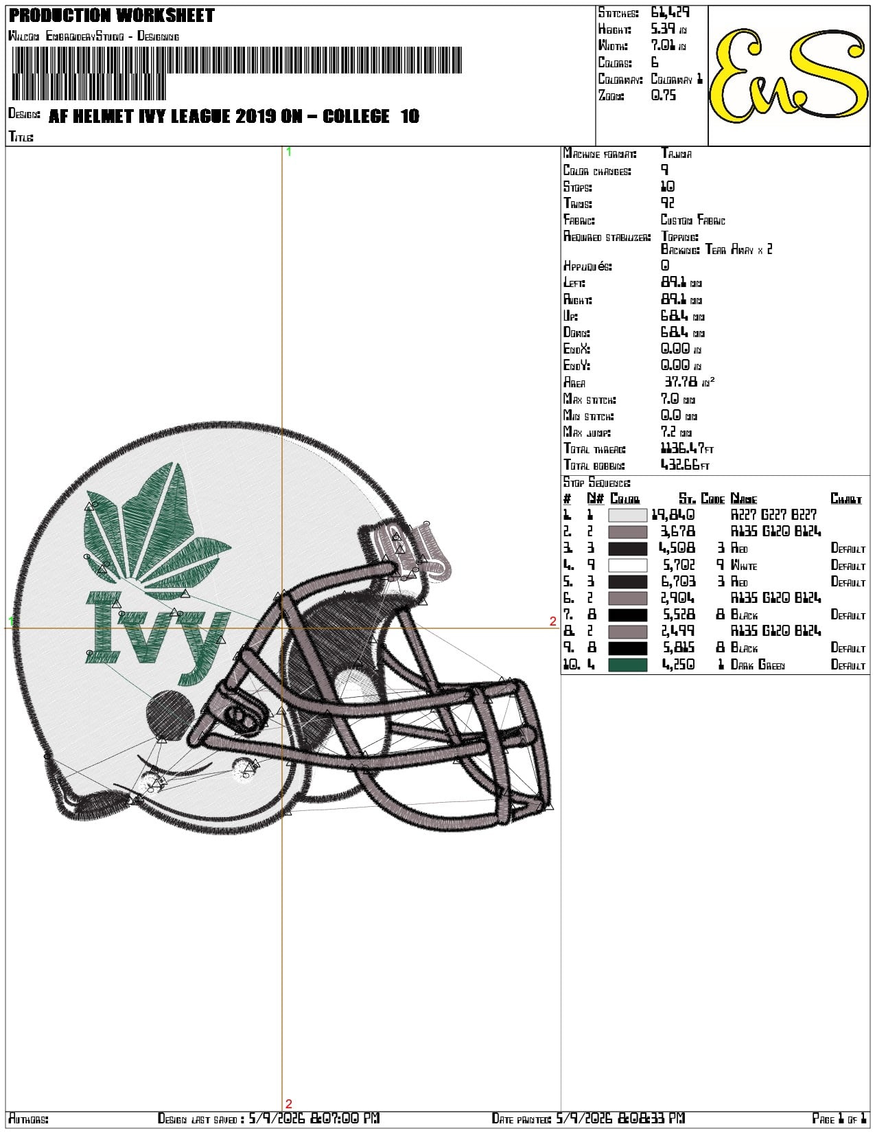 AF Helmet Ivy League 2019  - Elegant embroidery design file-instant download — view 3