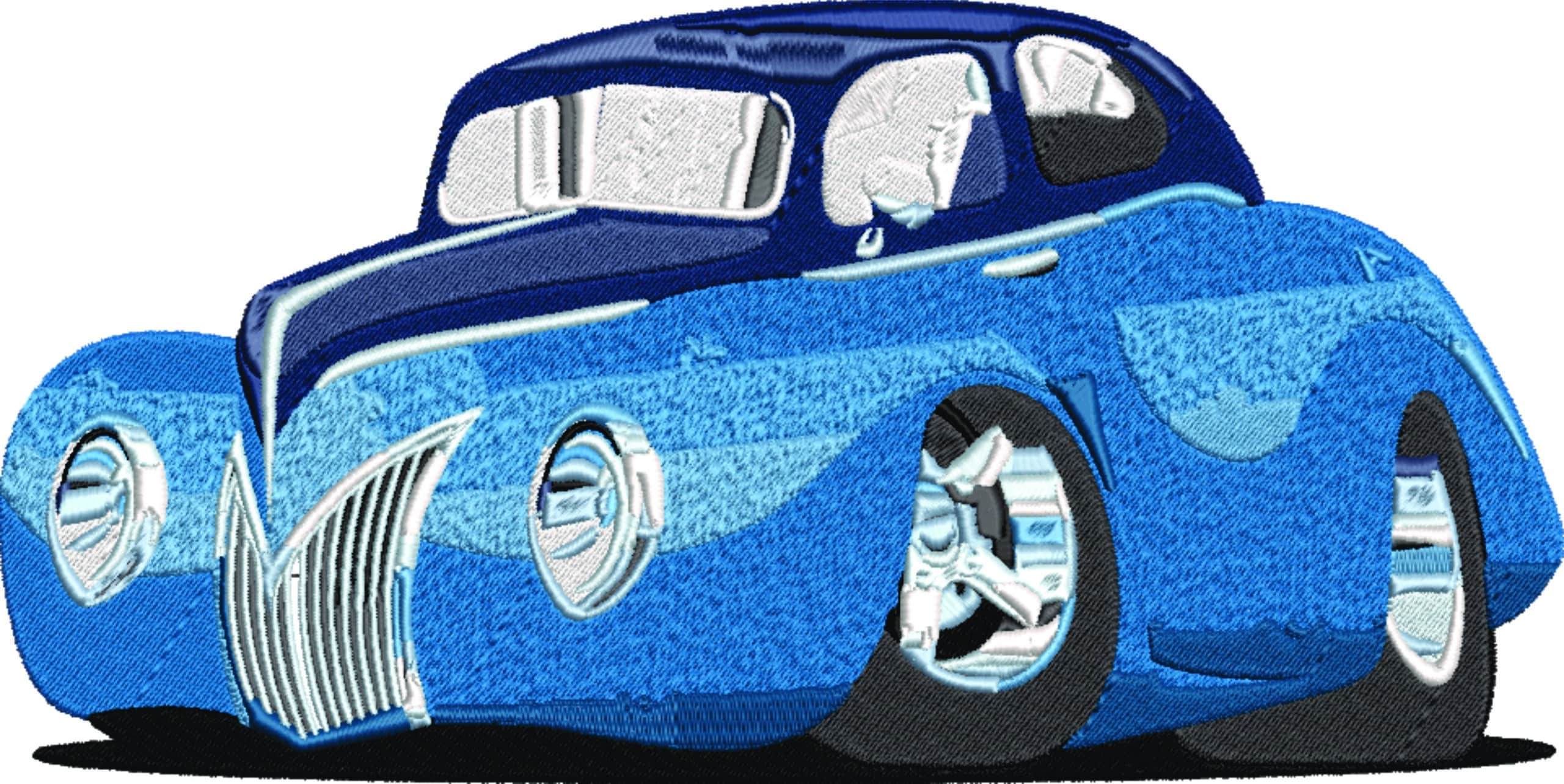Hot rod car embroidery design - Cruiser embroidery design machine pattern - Baby toddler embroidery file - instant download in a frame — view 2