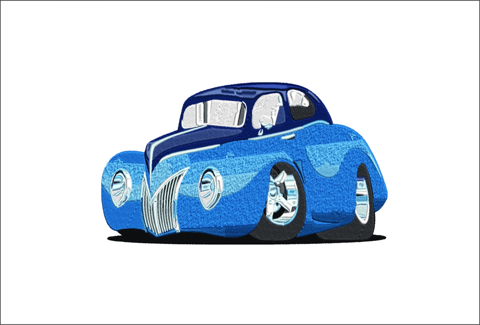 Hot rod car embroidery design - Cruiser embroidery design machine pattern - Baby toddler embroidery file - instant download in a frame
