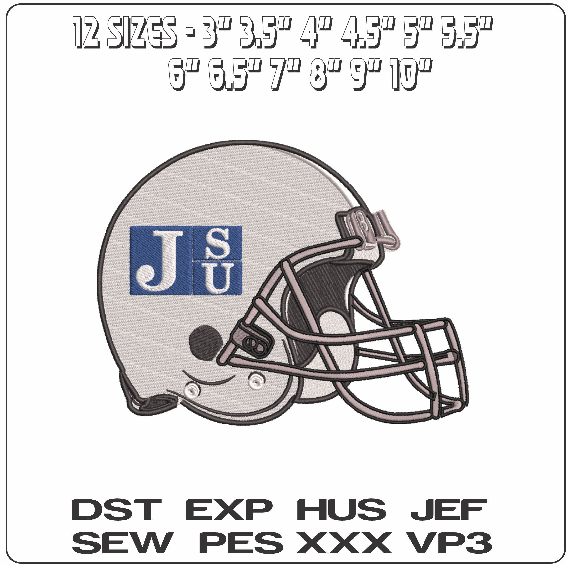 AF Helmet Jackson State Tigers 2006  - Elegant embroidery design file-instant download — view 2