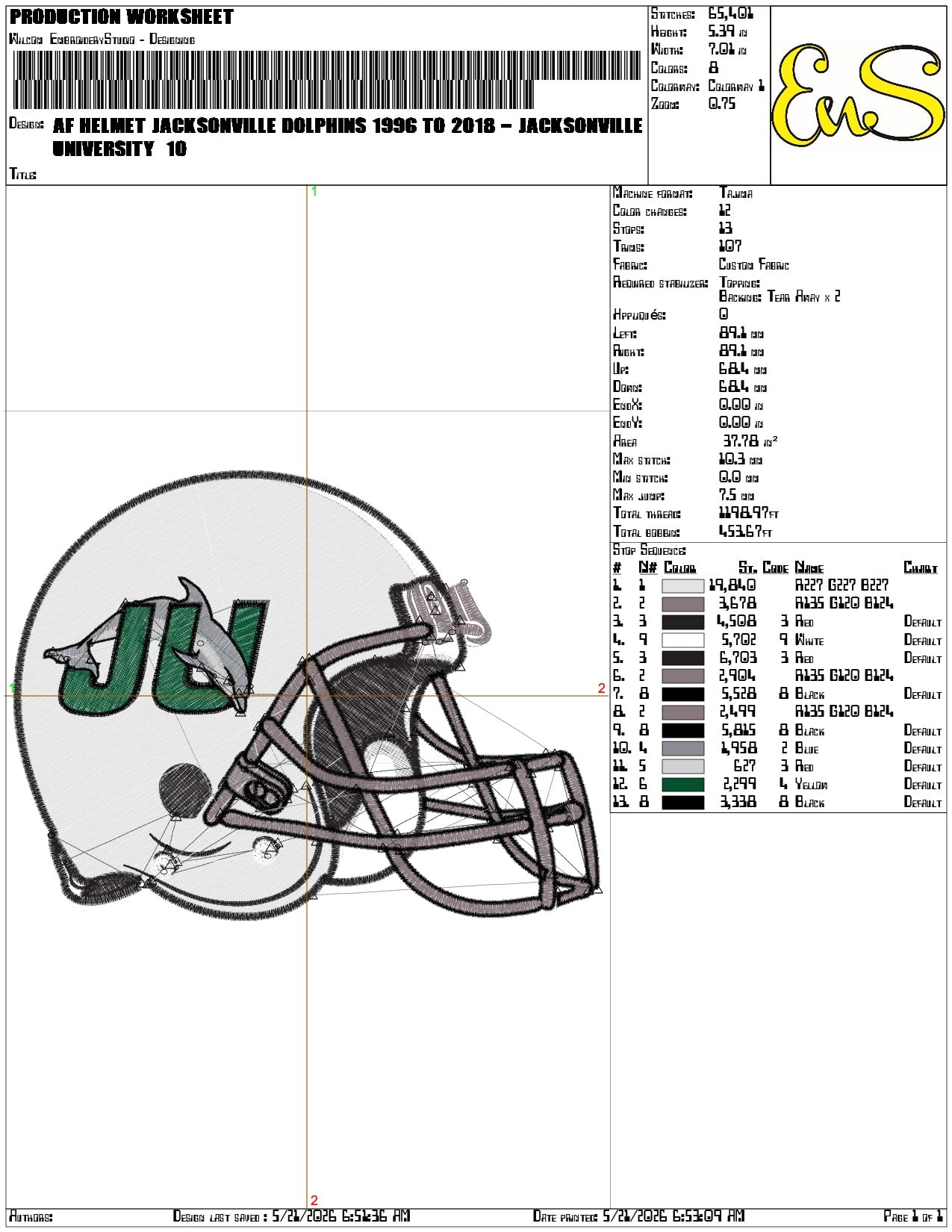 AF Helmet Jacksonville Dolphins 1996 to 2018  - Elegant embroidery design file-instant download — view 3