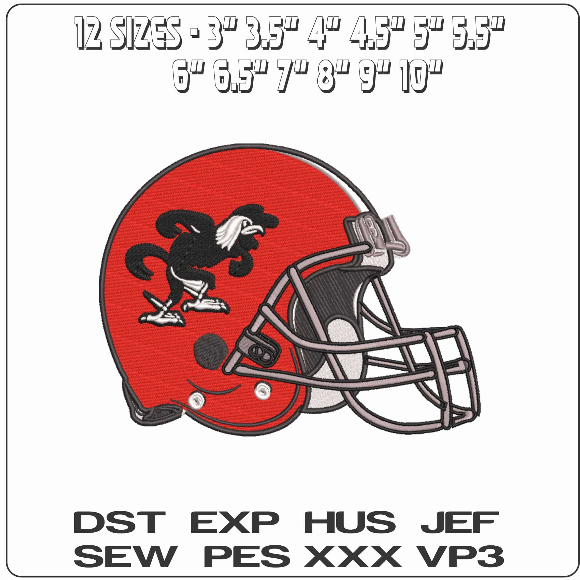 AF Helmet Jacksonville State Gamecocks 196 to 1972  - Elegant embroidery design file-instant download — view 2