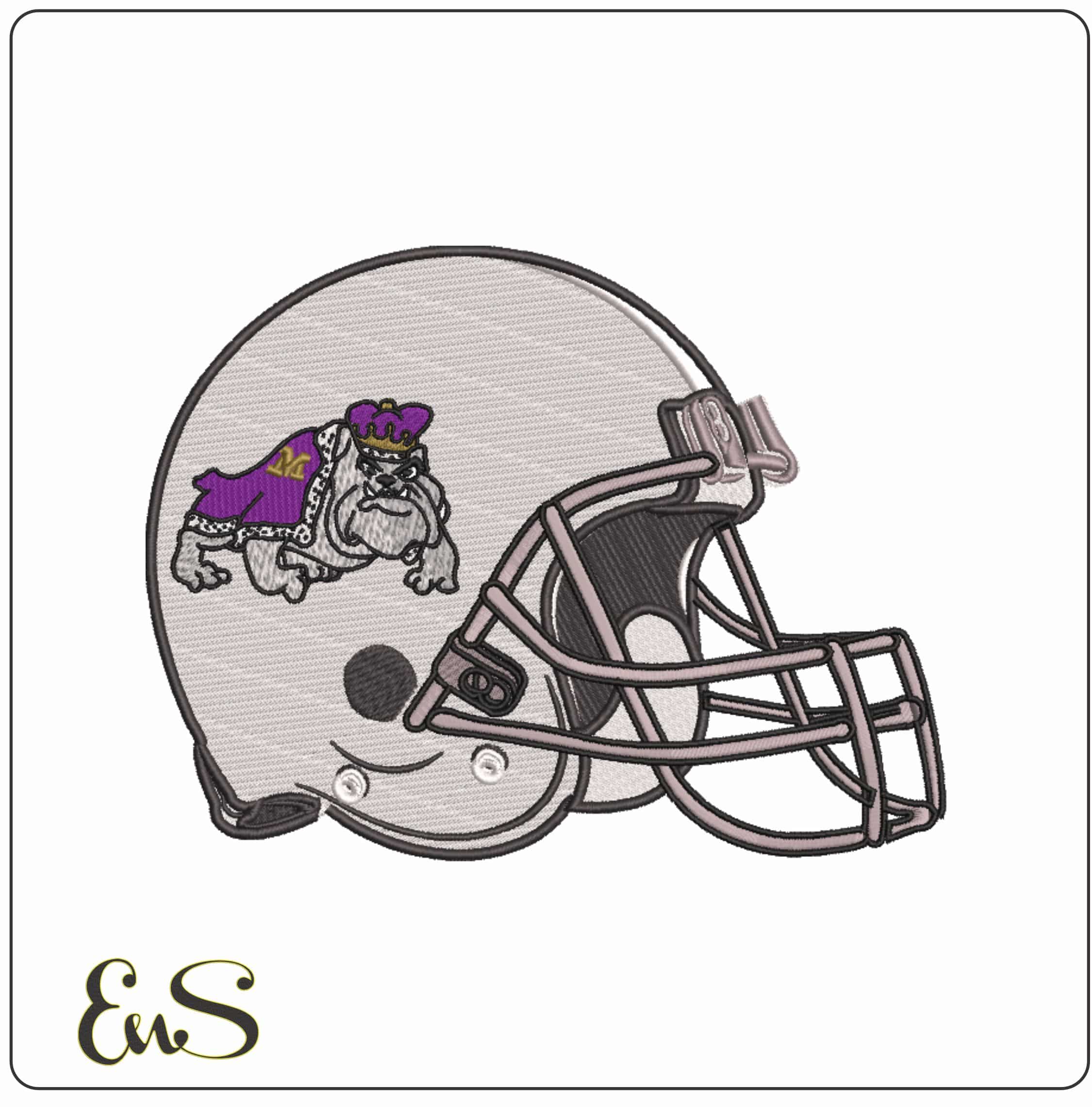 AF Helmet James Madison Dukes 1973 to 1977  - Elegant embroidery design file-instant download
