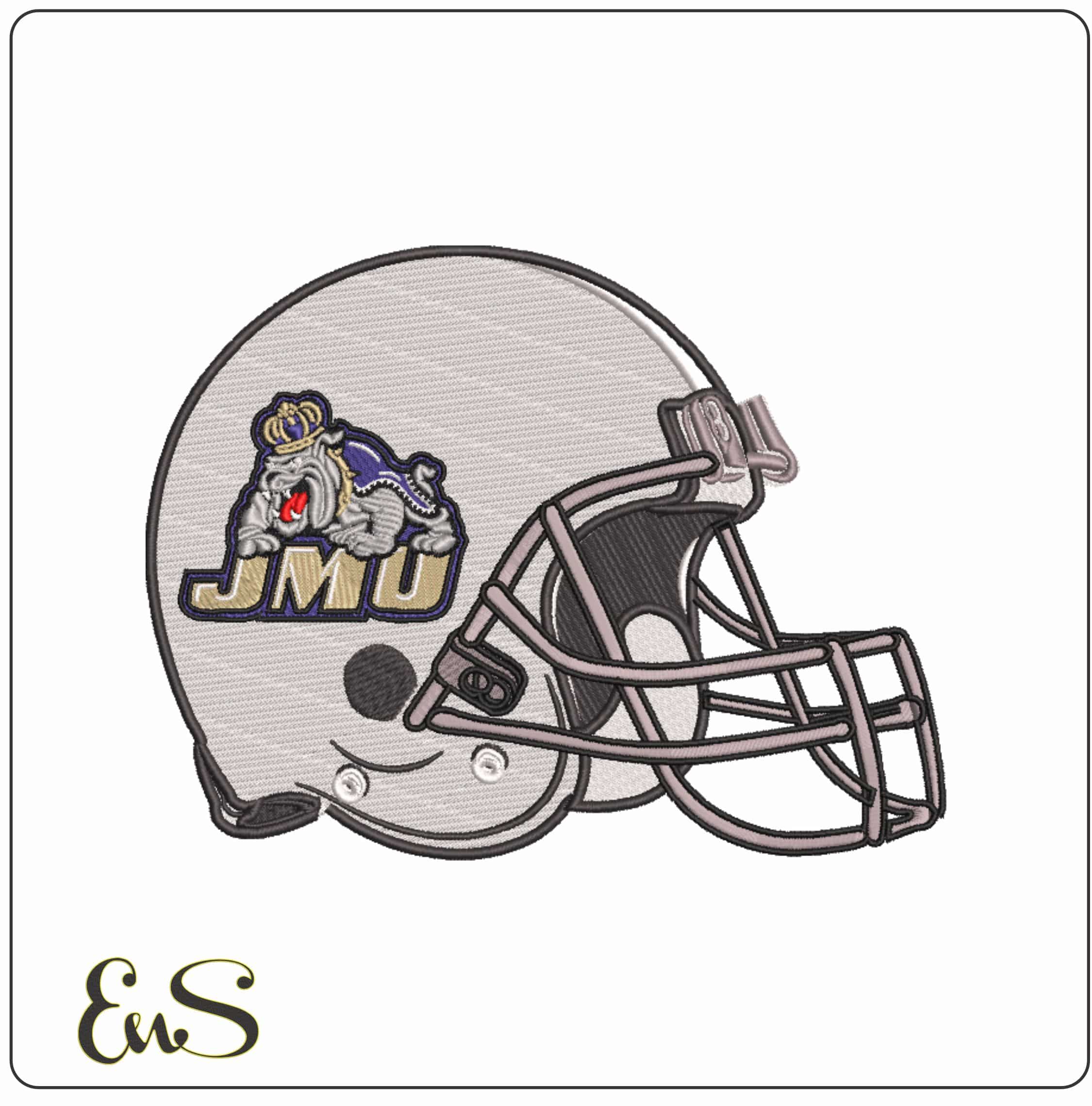 AF Helmet James Madison Dukes 2002 to 2014  - Elegant embroidery design file-instant download