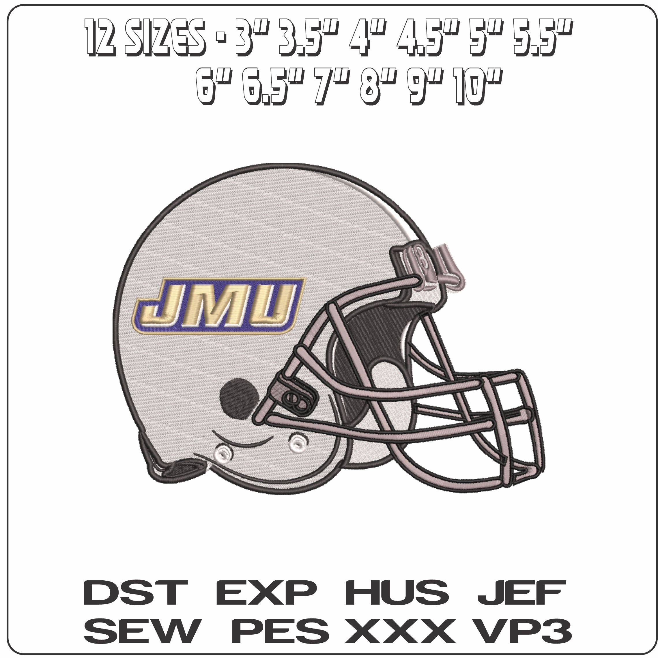 AF Helmet James Madison Dukes 2017  - Elegant embroidery design file-instant download — view 2