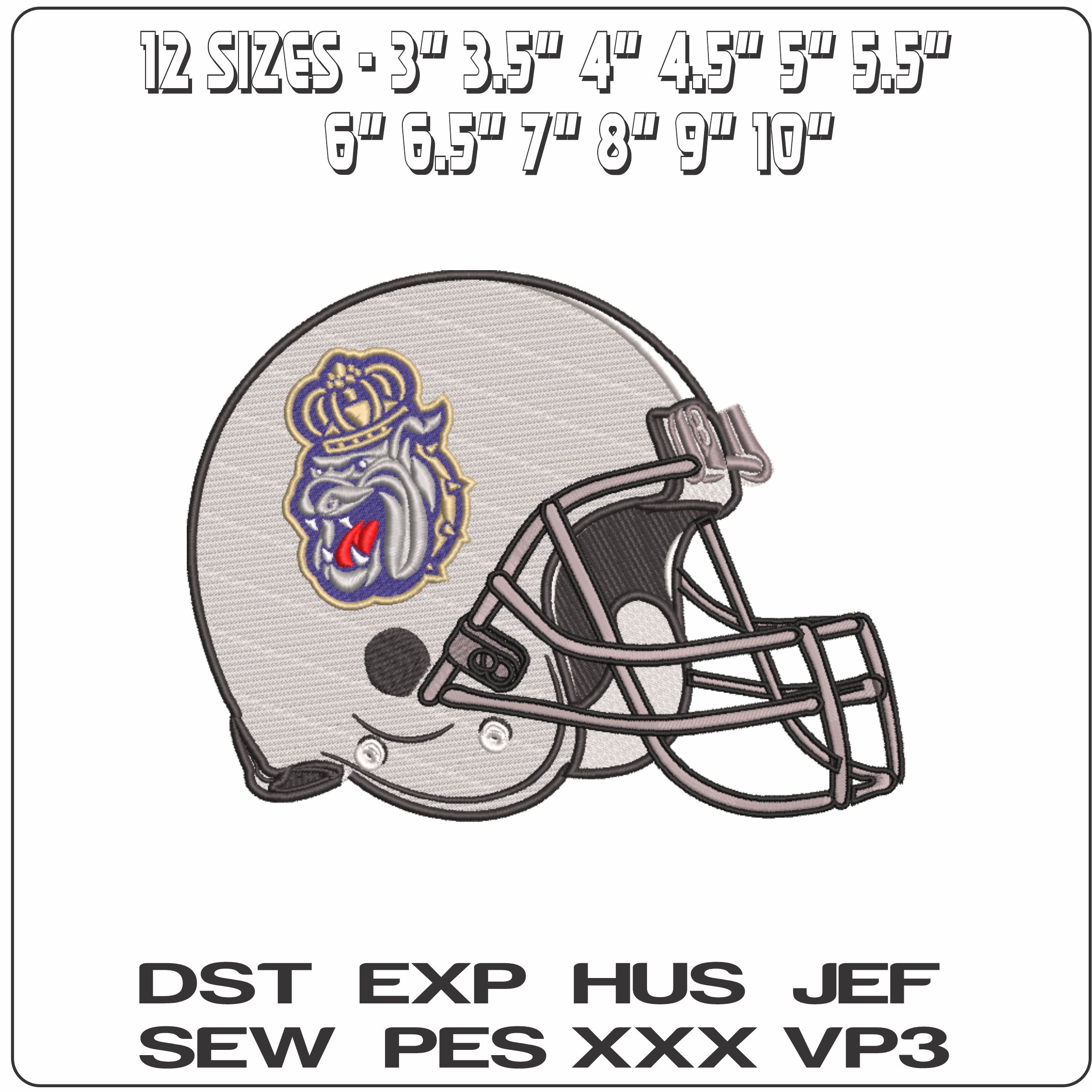 AF Helmet James Madison Dukes Alternative  - Elegant embroidery design file-instant download — view 2