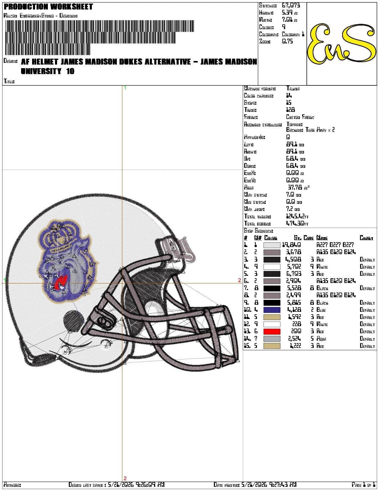 AF Helmet James Madison Dukes Alternative  - Elegant embroidery design file-instant download — view 3