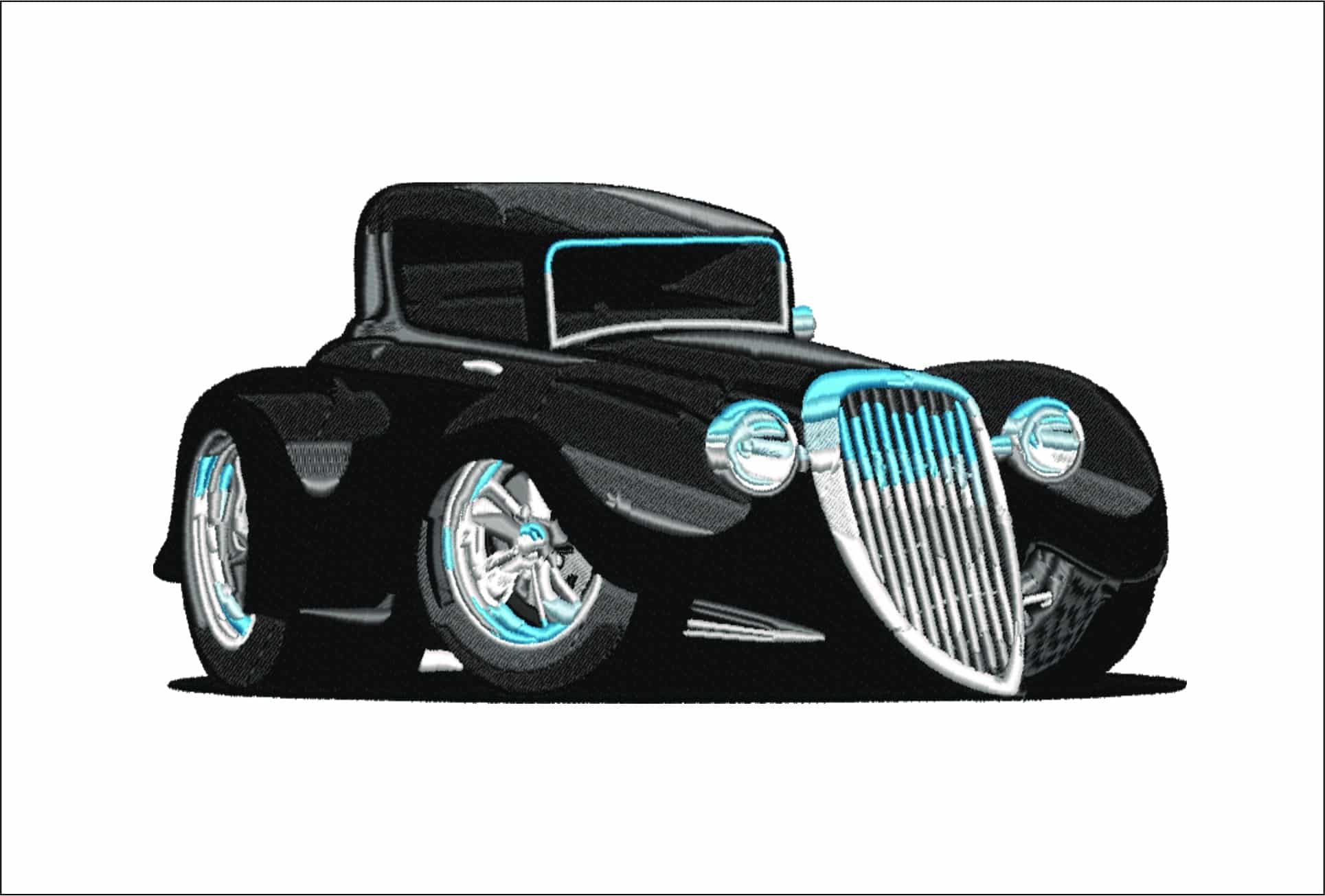 Hot rod car embroidery design - Low rider embroidery design machine pattern - Baby toddler embroidery file - instant download in a frame