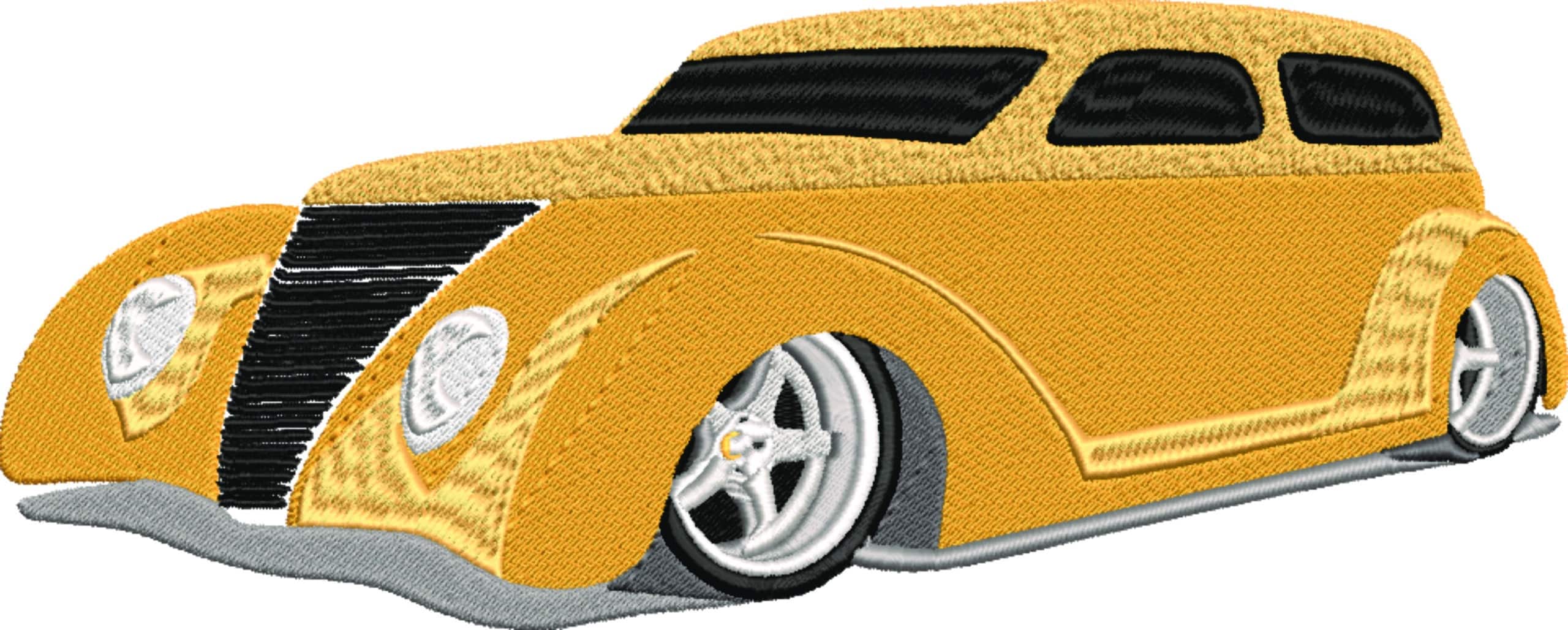 Hot rod 2 car embroidery design - Low rider embroidery design machine pattern - Car embroidery file - instant download in a frame — view 2