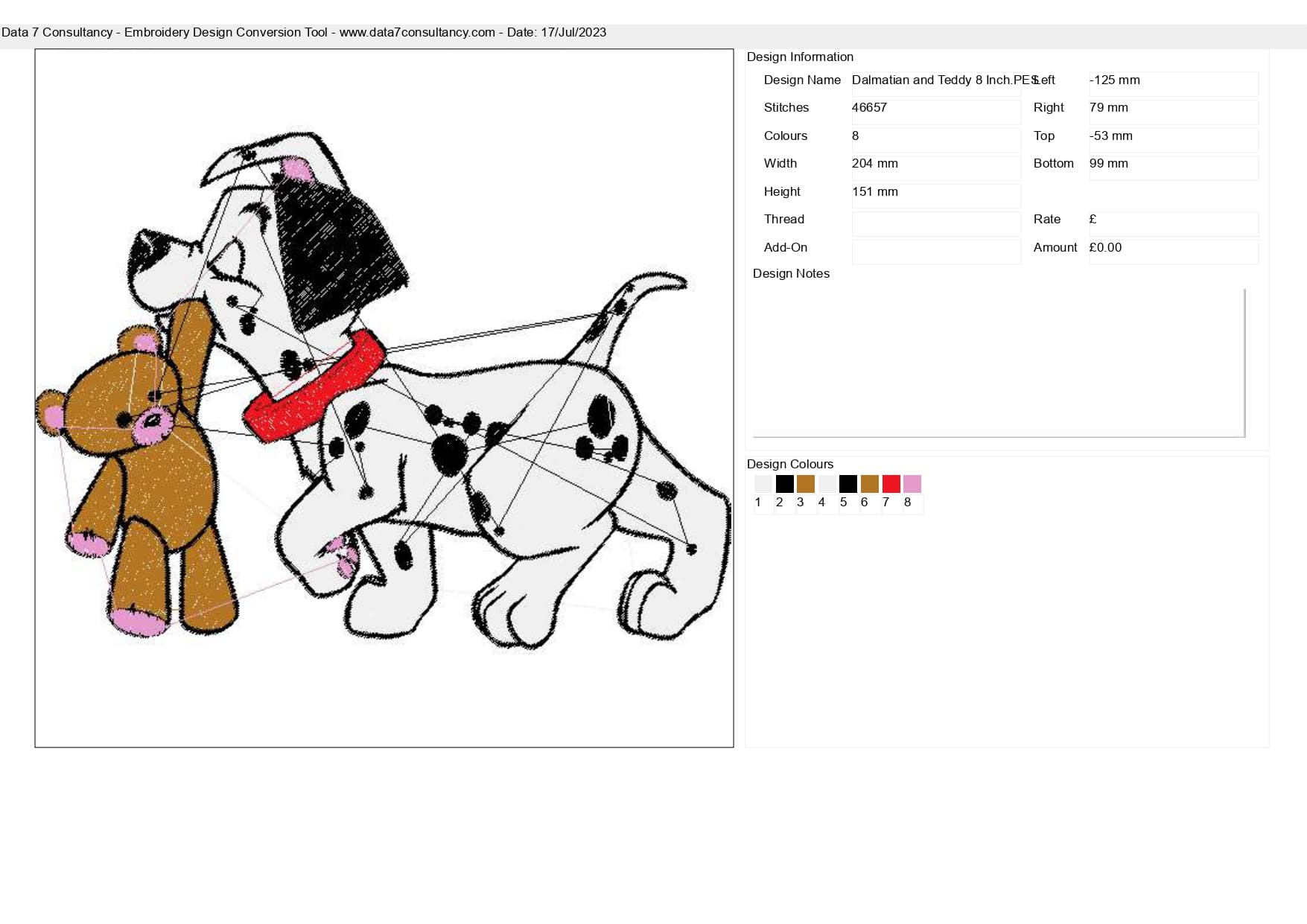 101 Dalmatian with Teddy design - Dog and Teddy embroidery design machine pattern Baby toddler embroidery file instant download in a frame — view 3