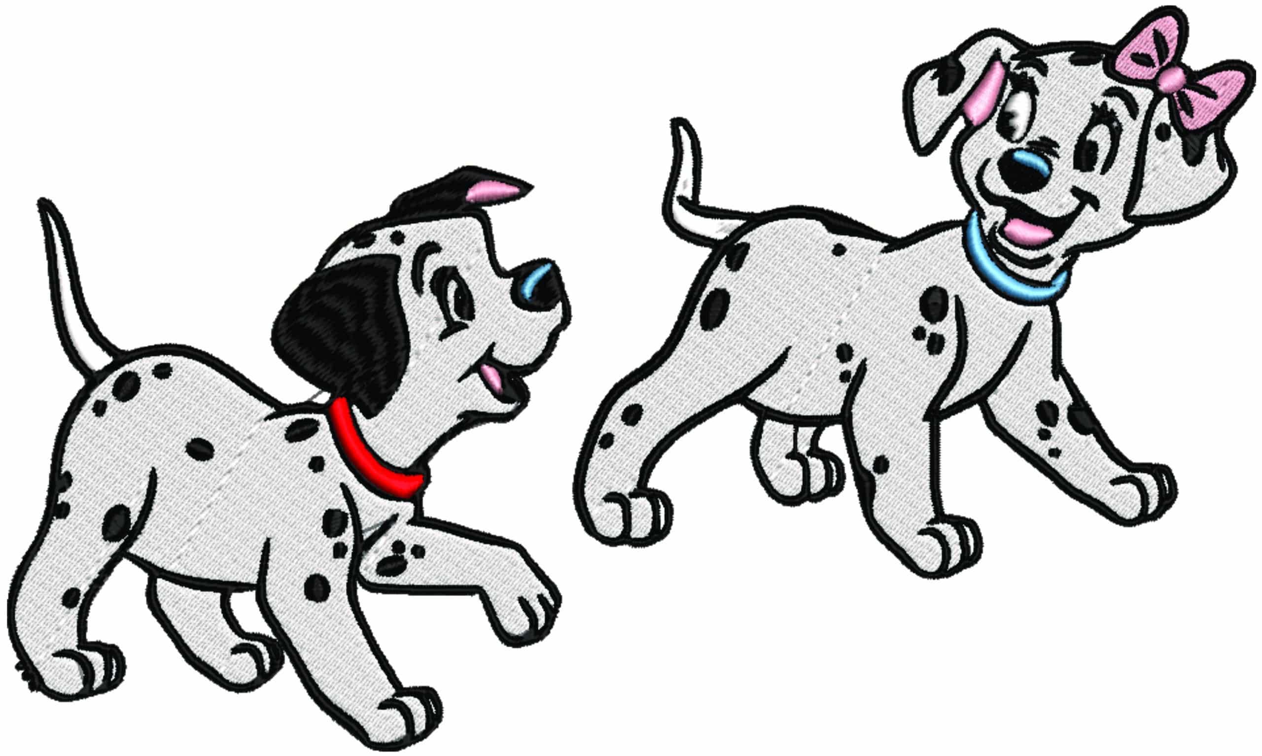 101 Dalmatian with lady design - Dog and lady embroidery design machine pattern Baby toddler embroidery file instant download in a frame — view 2