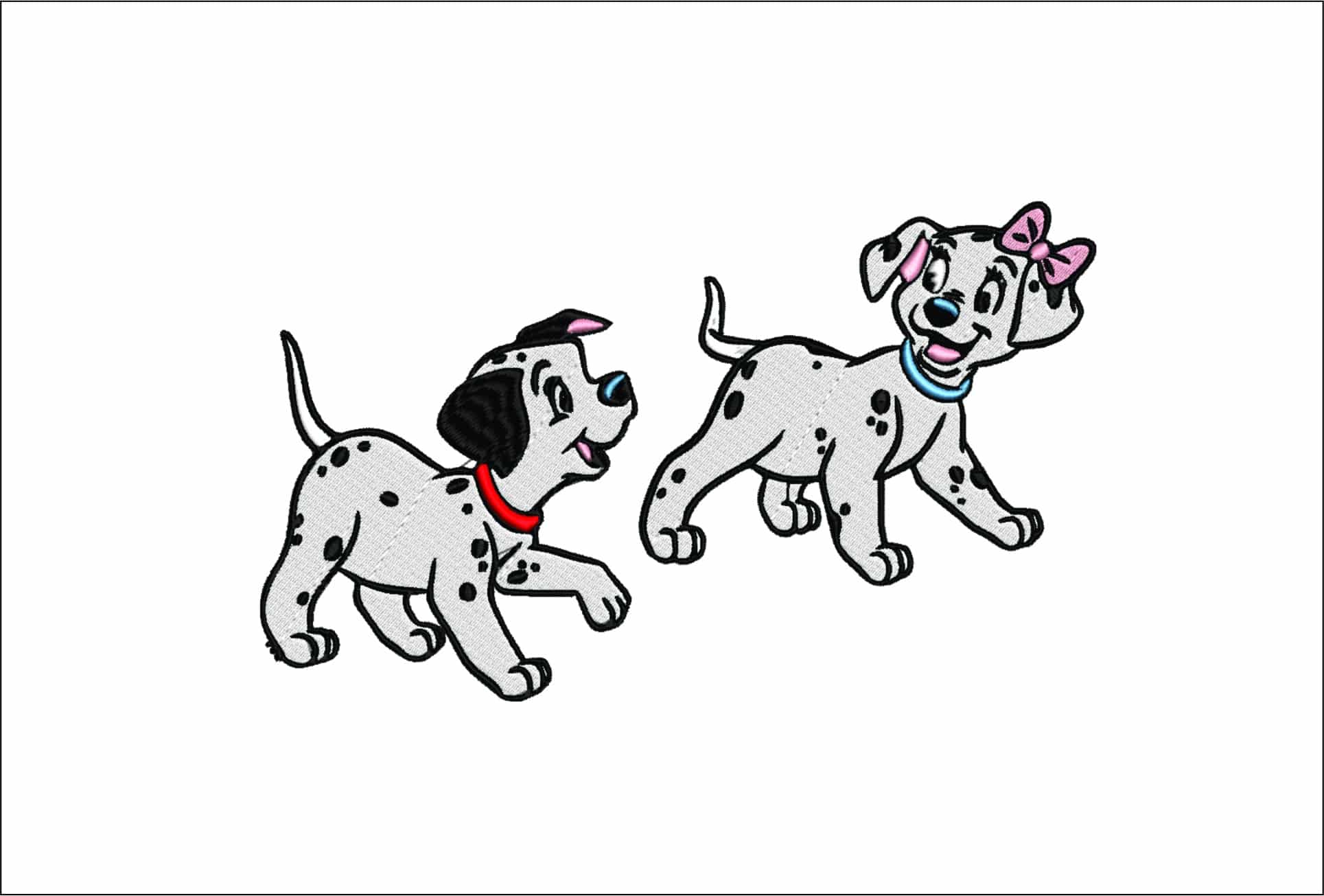 101 Dalmatian with lady design - Dog and lady embroidery design machine pattern Baby toddler embroidery file instant download in a frame