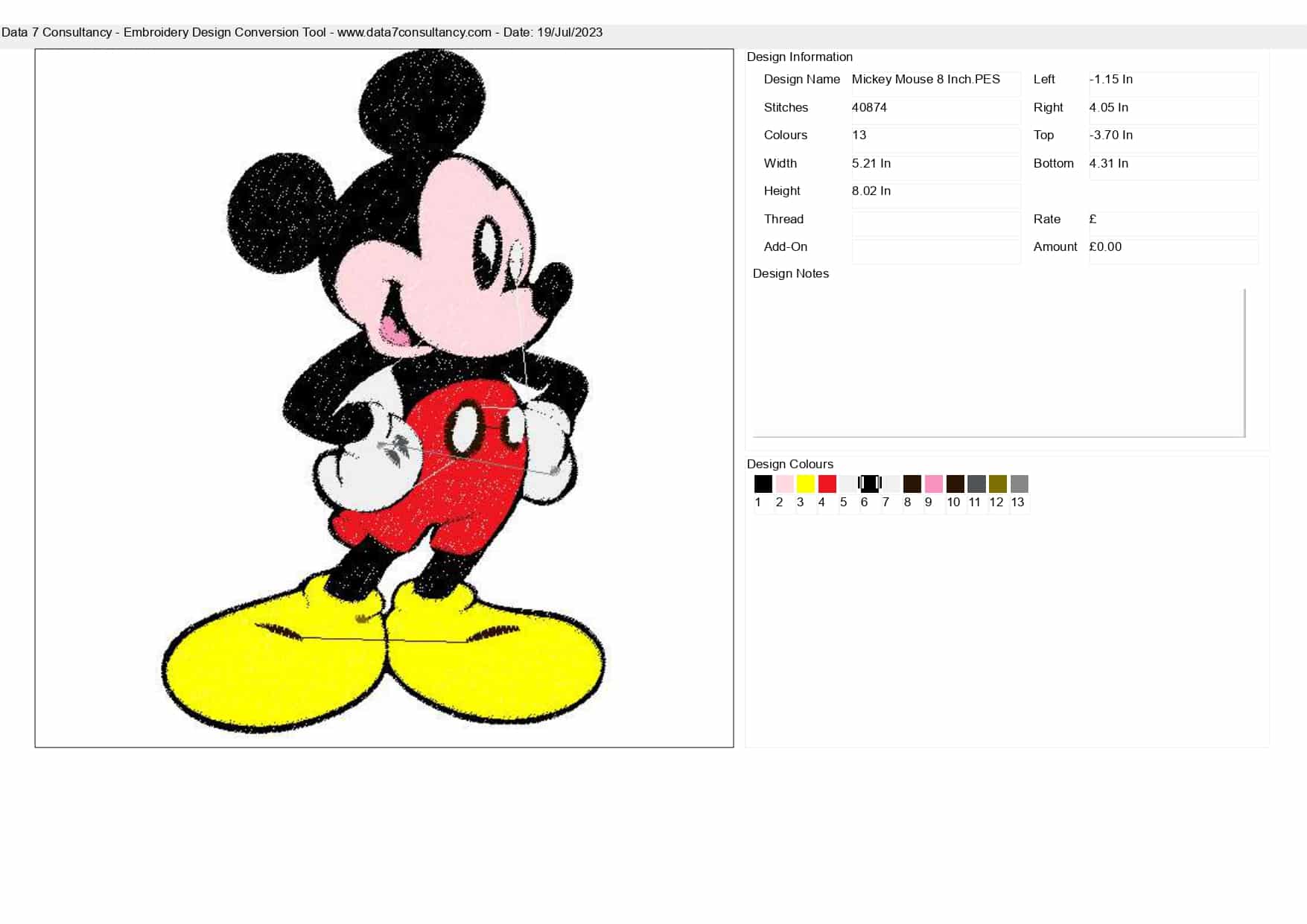 mickey mouse embroidery design machine embroidery design, design for kids, babies, infants, fill embroidery design, instant download 6 sizes — view 3