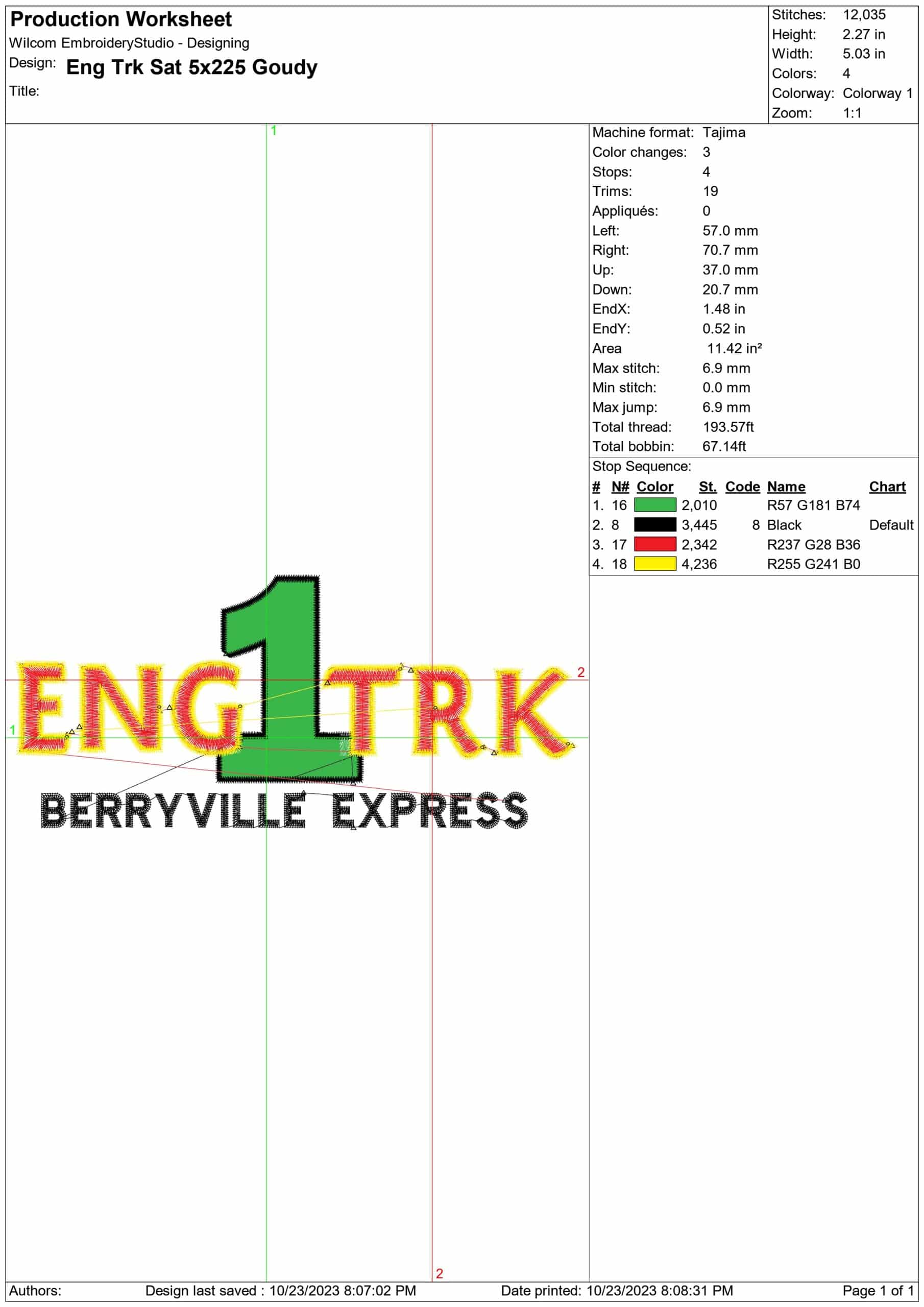 ENG 1 TRK Berryville Express — view 2
