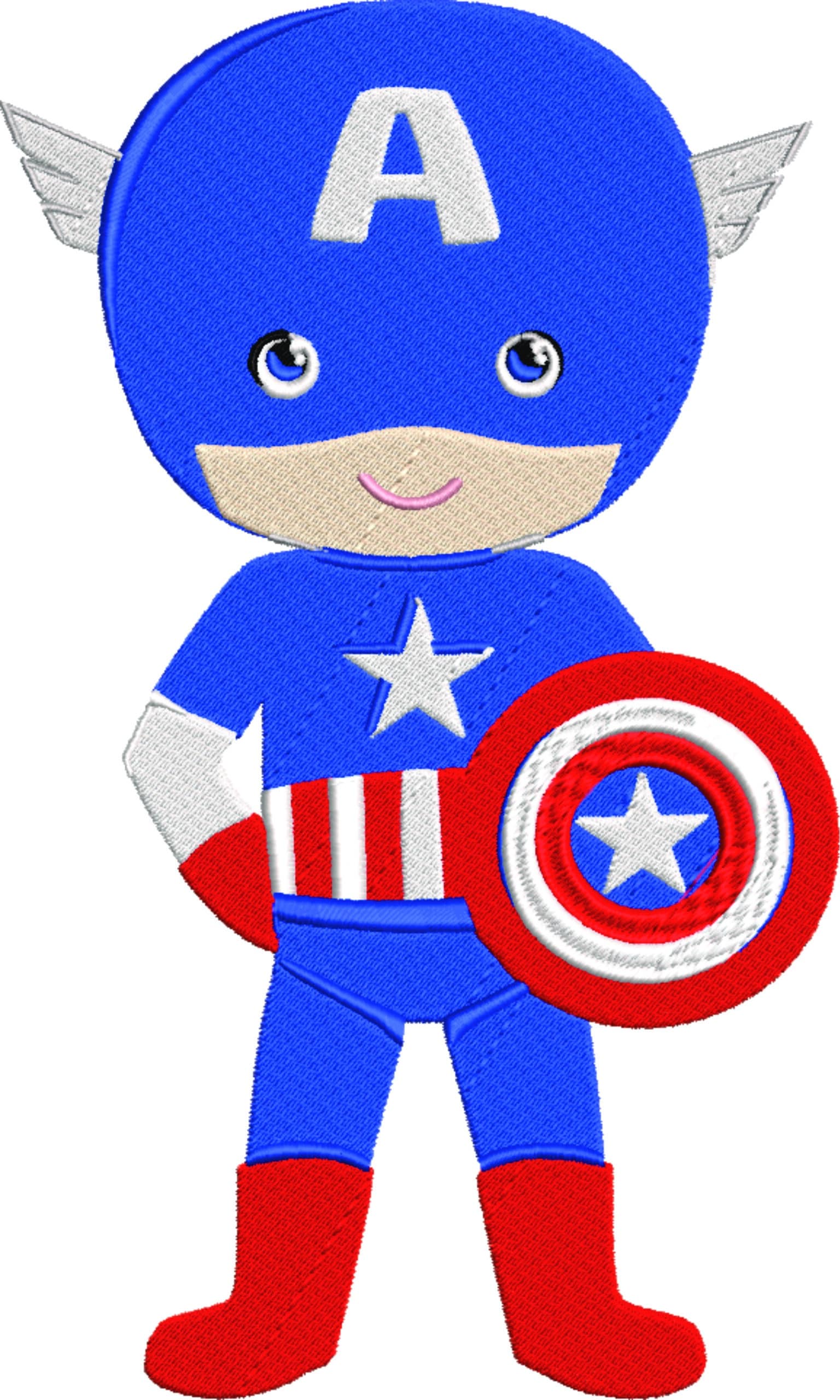 Baby Capt. America embroidery design - Baby super hero design machine pattern Baby toddler embroidery file - instant download in a frame — view 2