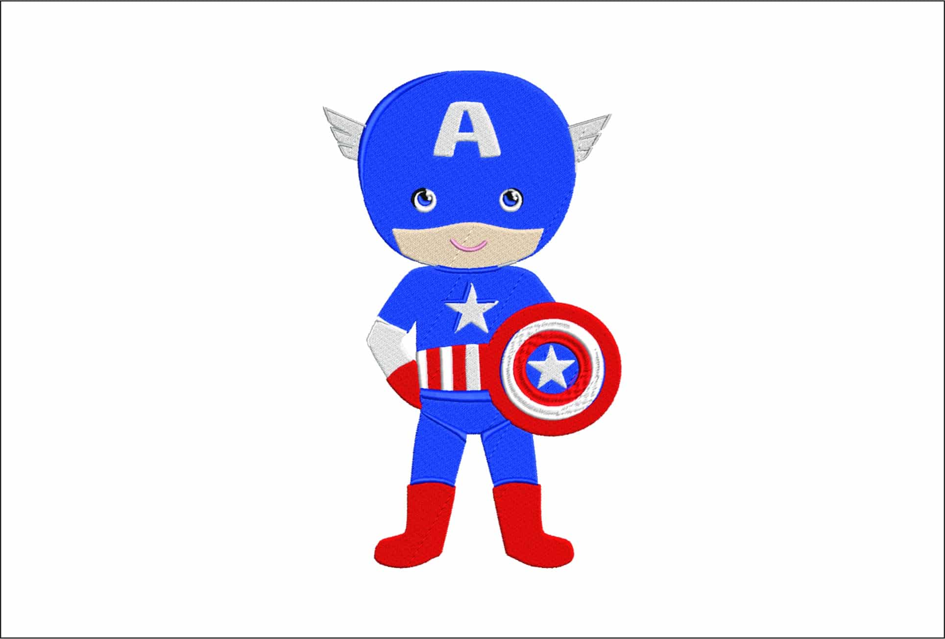 Baby Capt. America embroidery design - Baby super hero design machine pattern Baby toddler embroidery file - instant download in a frame