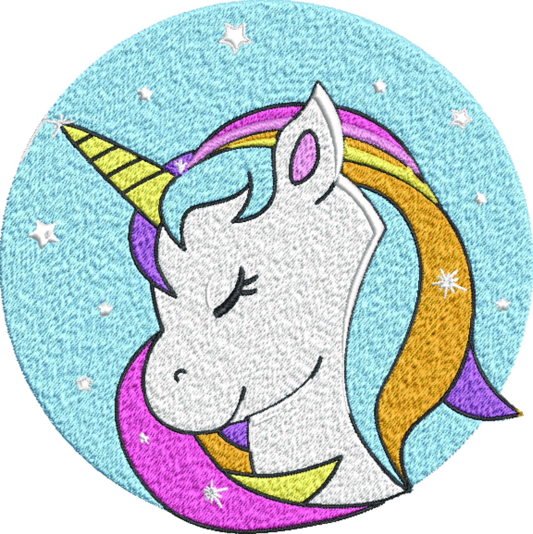 Unicorn embroidery design - Cartoon Unicron embroidery design machine pattern - Baby toddler embroidery file - instant download in a frame — view 2
