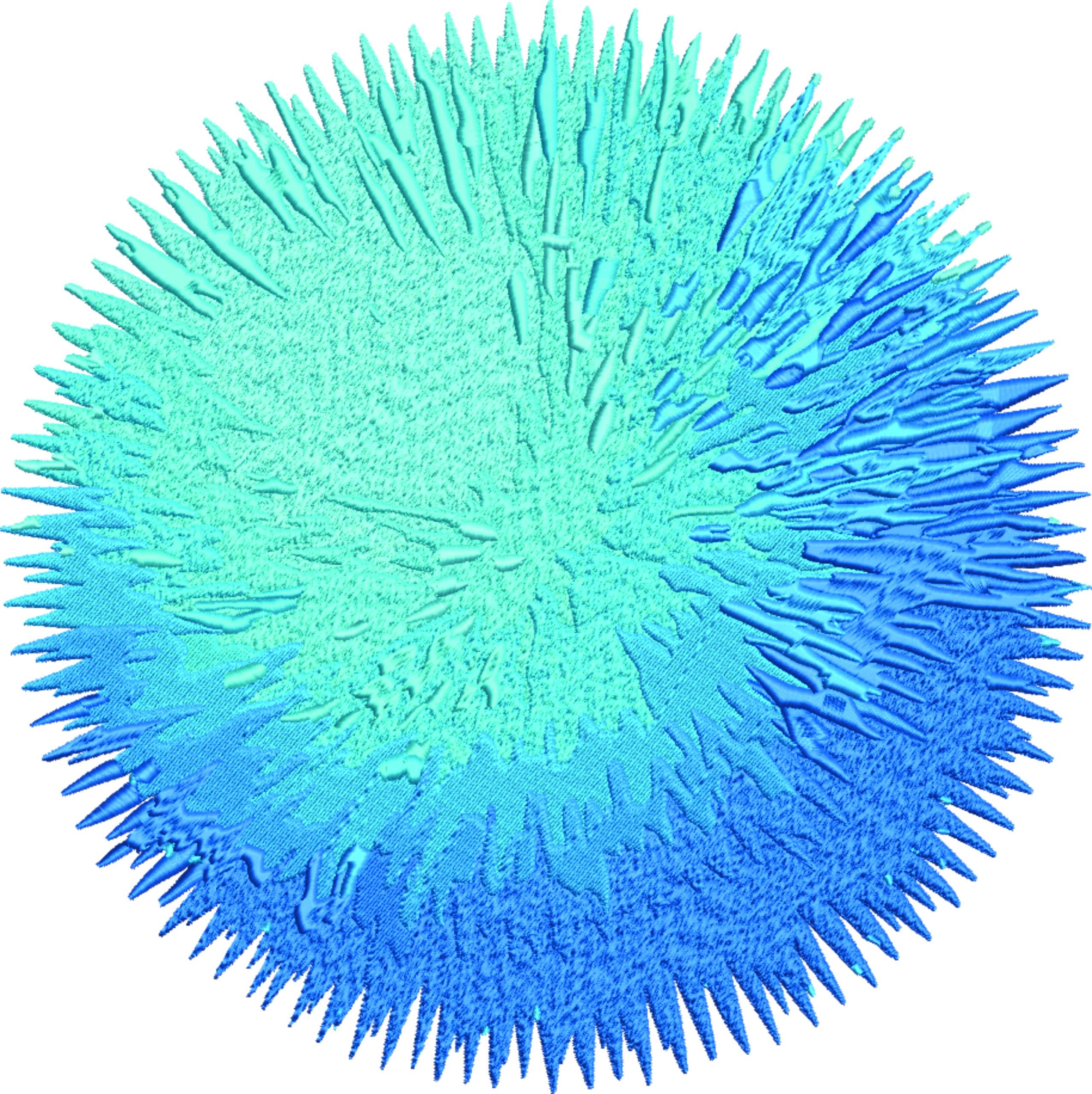 Blue Spikey Ball embroidery design - Spike ball embroidery design machine pattern Baby toddler embroidery file instant download in a frame — view 2