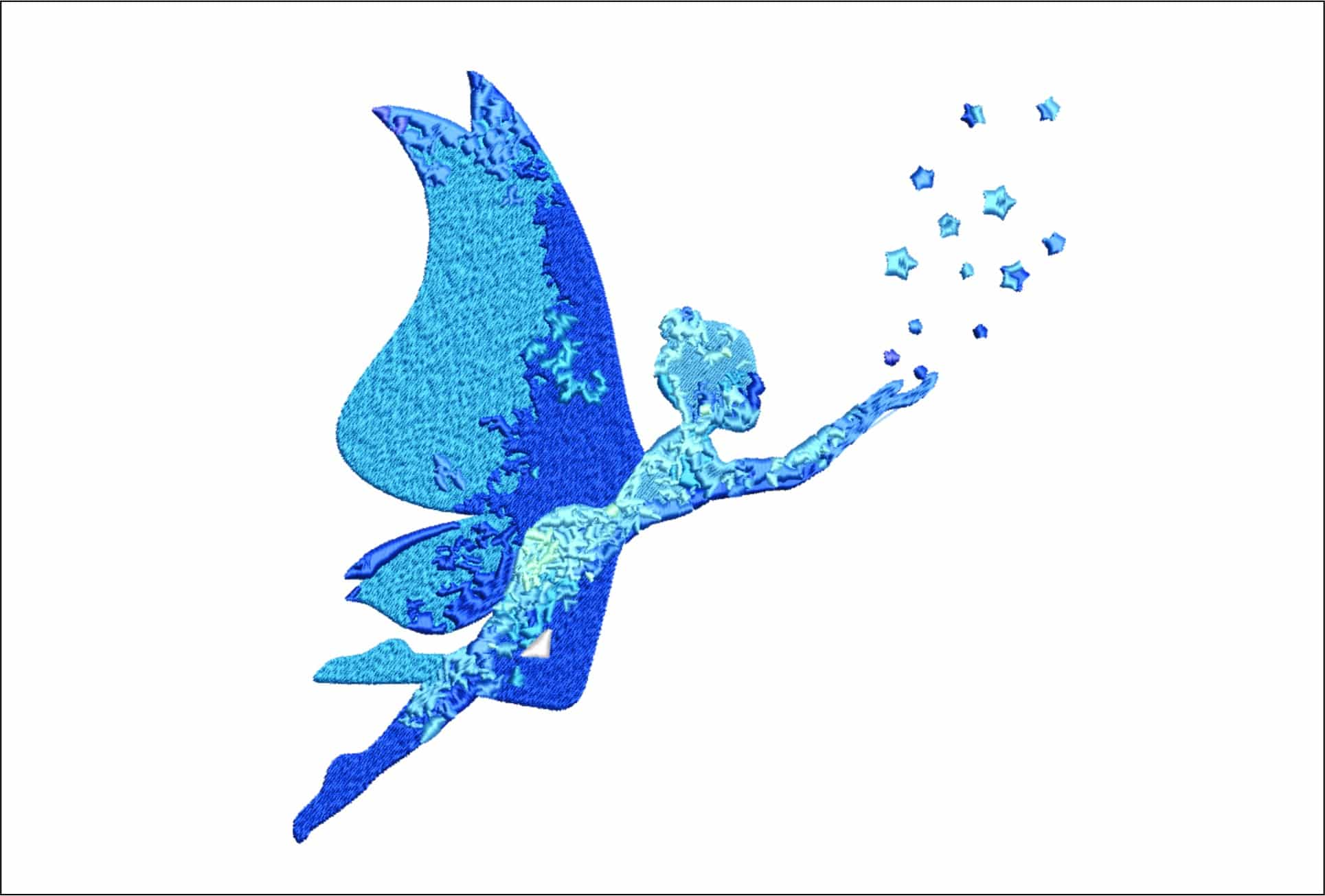 Blue Fairy embroidery design - Cartoon Fairy embroidery design machine pattern - Baby toddler embroidery file - instant download in a frame