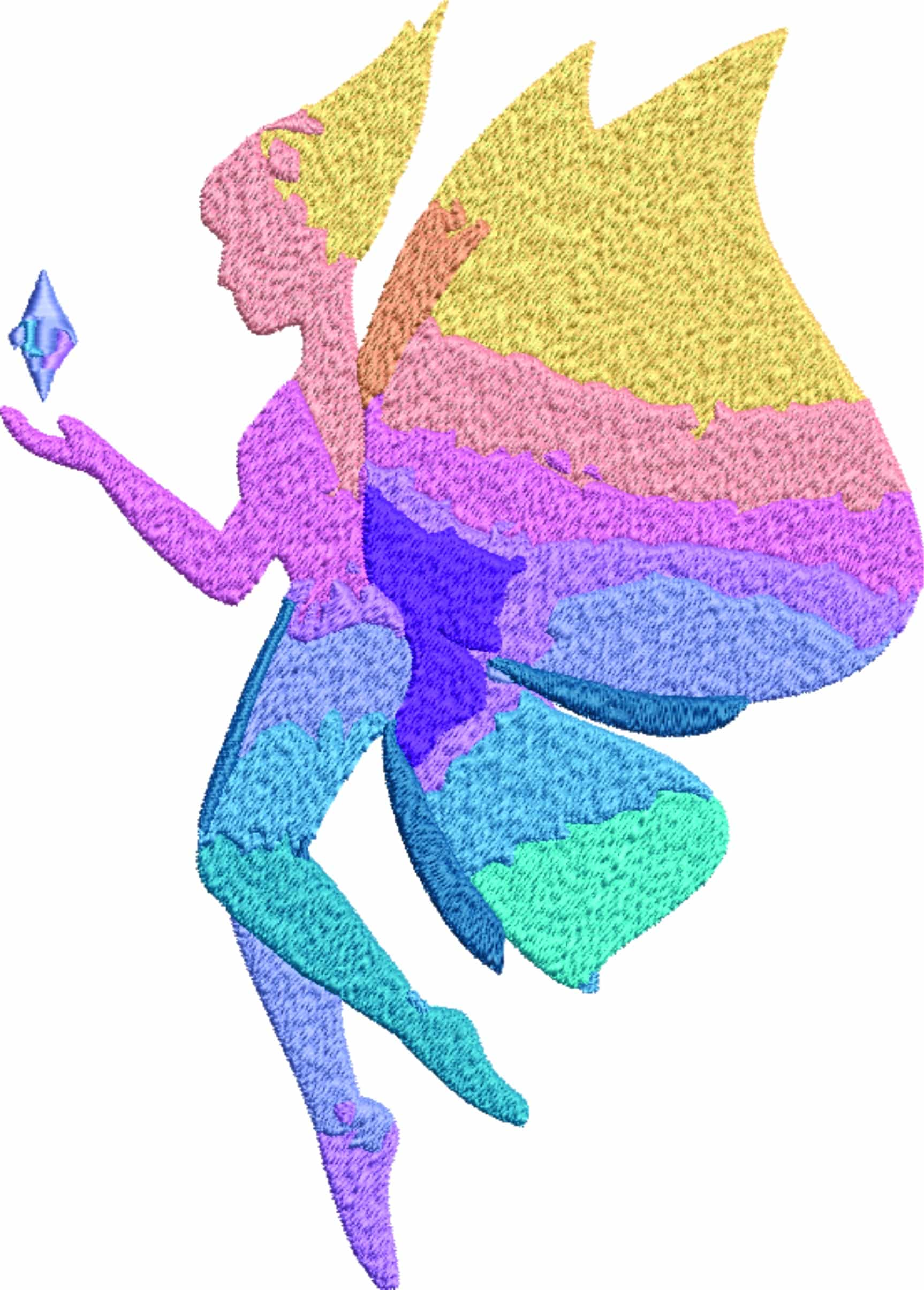 Fairy embroidery design - Cartoon Fairy embroidery design machine pattern - Baby toddler embroidery file - instant download in a frame — view 2