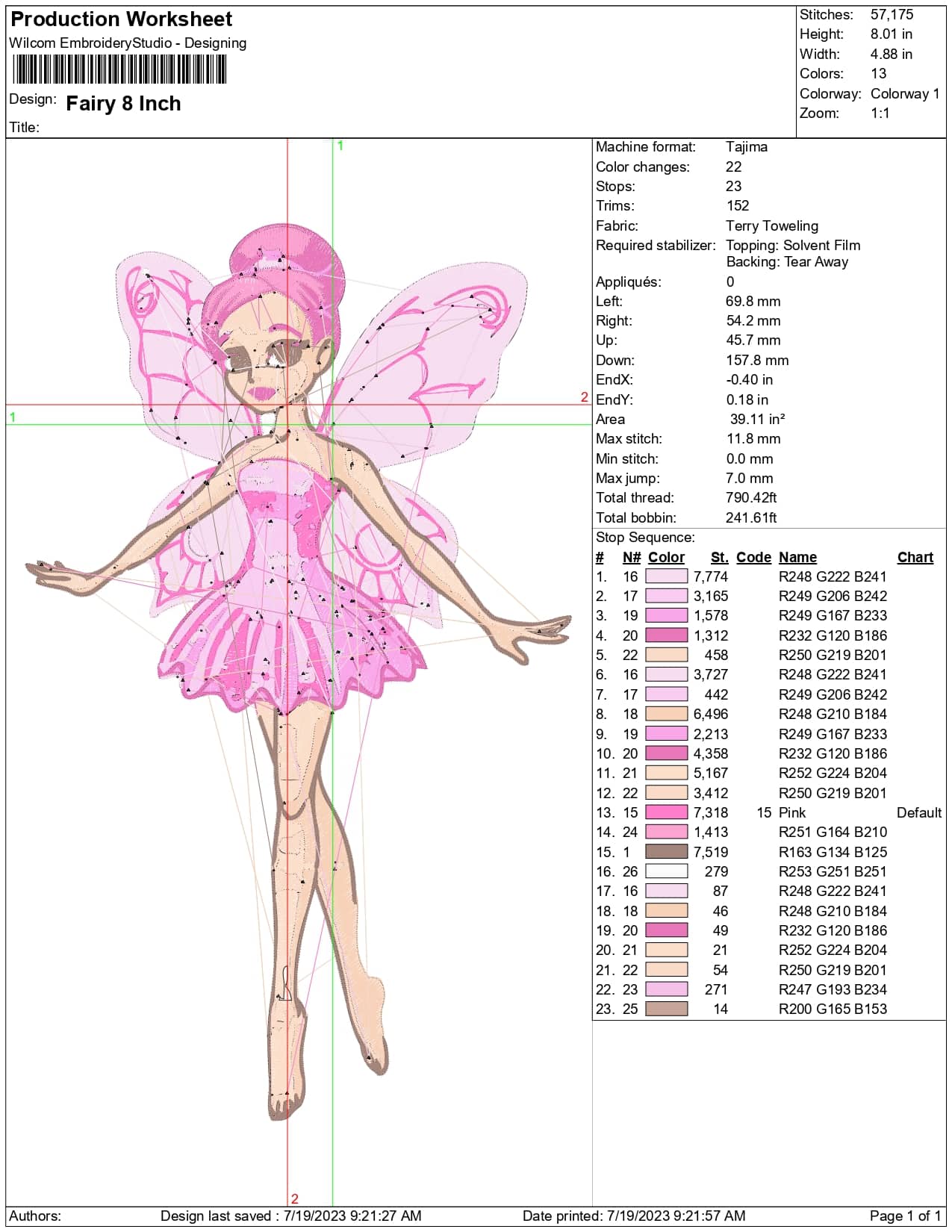 Fairy embroidery design - Cartoon Fairy embroidery design machine pattern - Baby toddler embroidery file - instant download in a frame — view 3