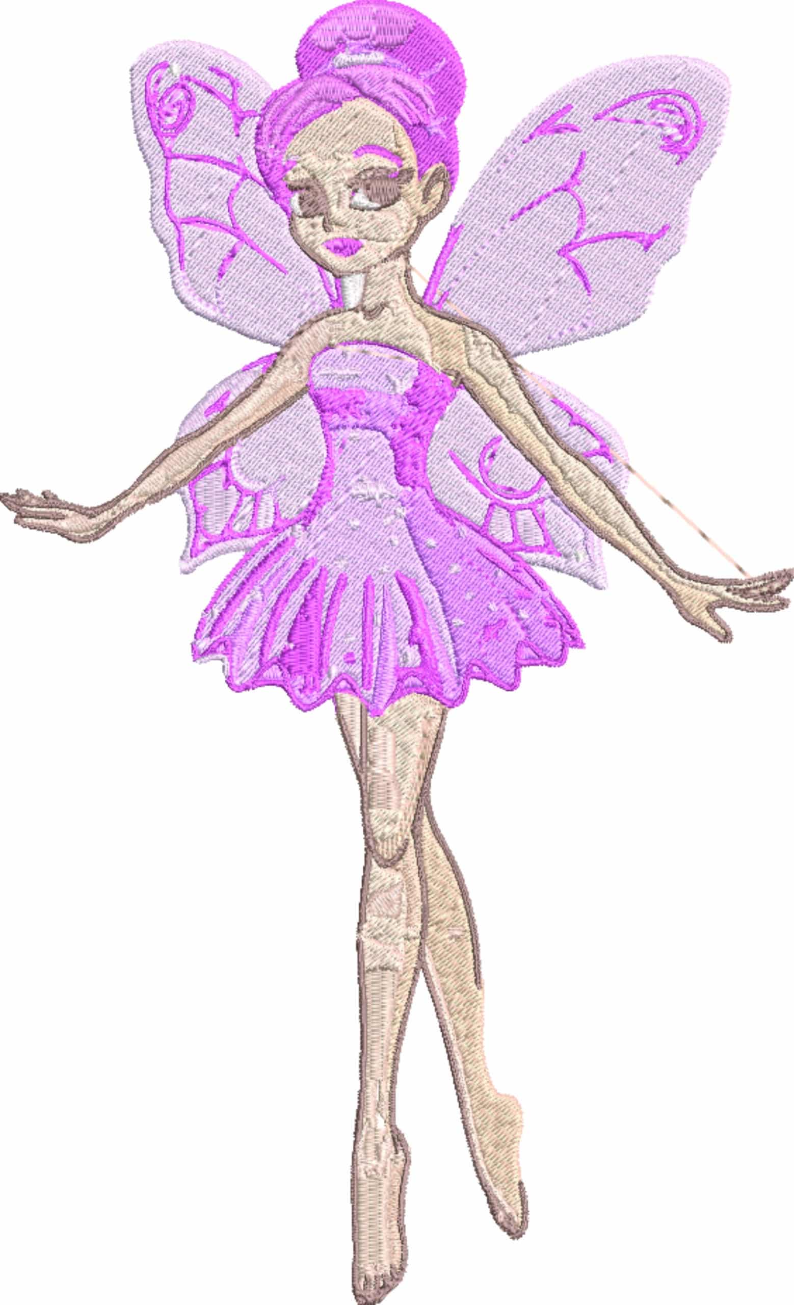 Fairy embroidery design - Cartoon Fairy embroidery design machine pattern - Baby toddler embroidery file - instant download in a frame — view 2
