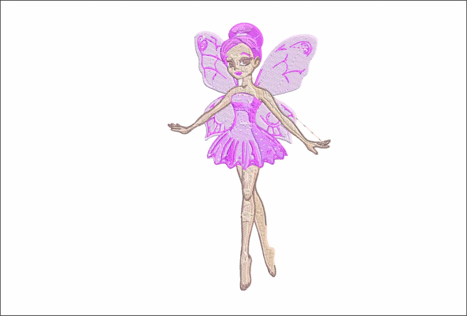 Fairy embroidery design - Cartoon Fairy embroidery design machine pattern - Baby toddler embroidery file - instant download in a frame