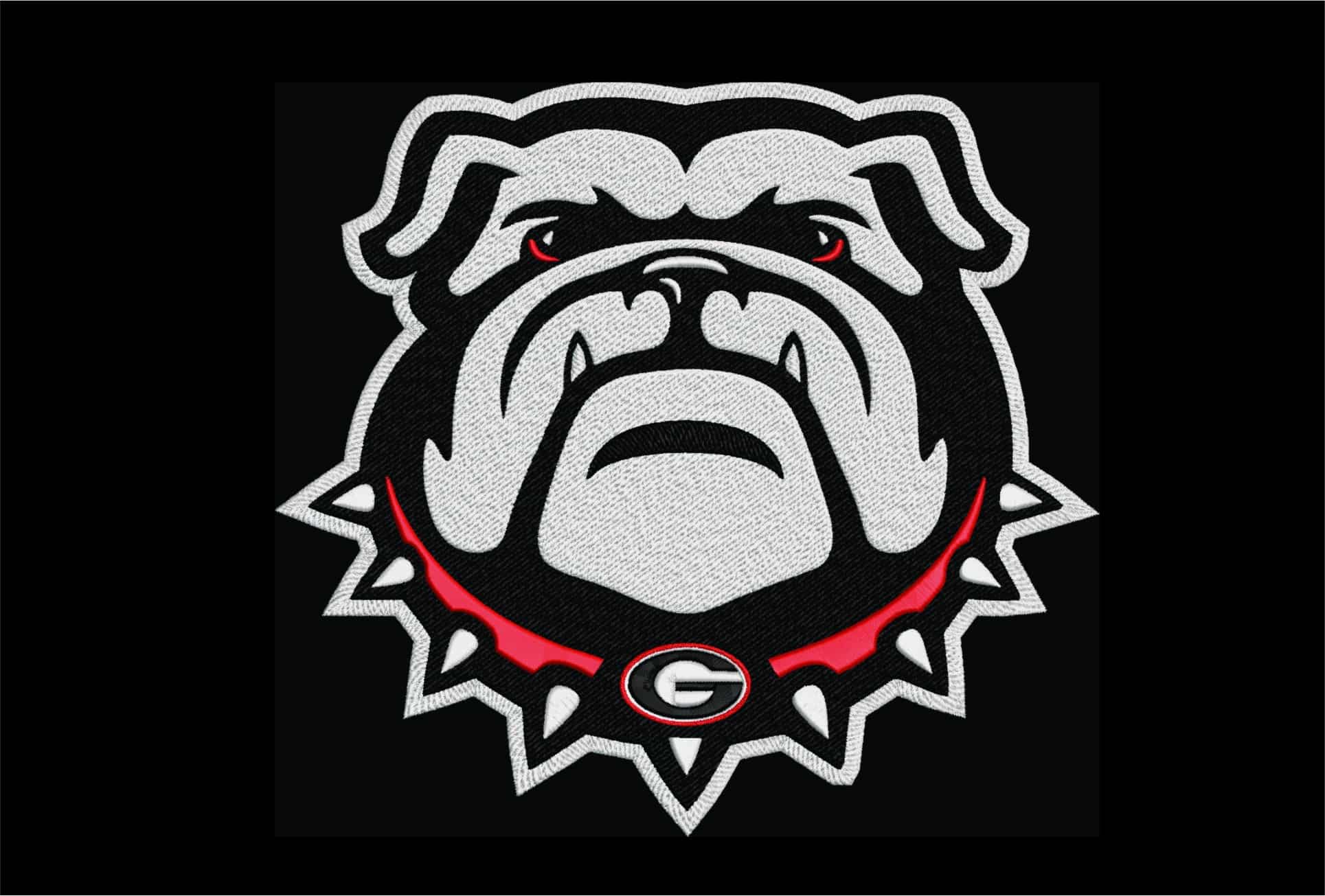 Georgia Athletics embroidery WITH Outline (thin and thick) design - University of Georgia Bulldogs Logo