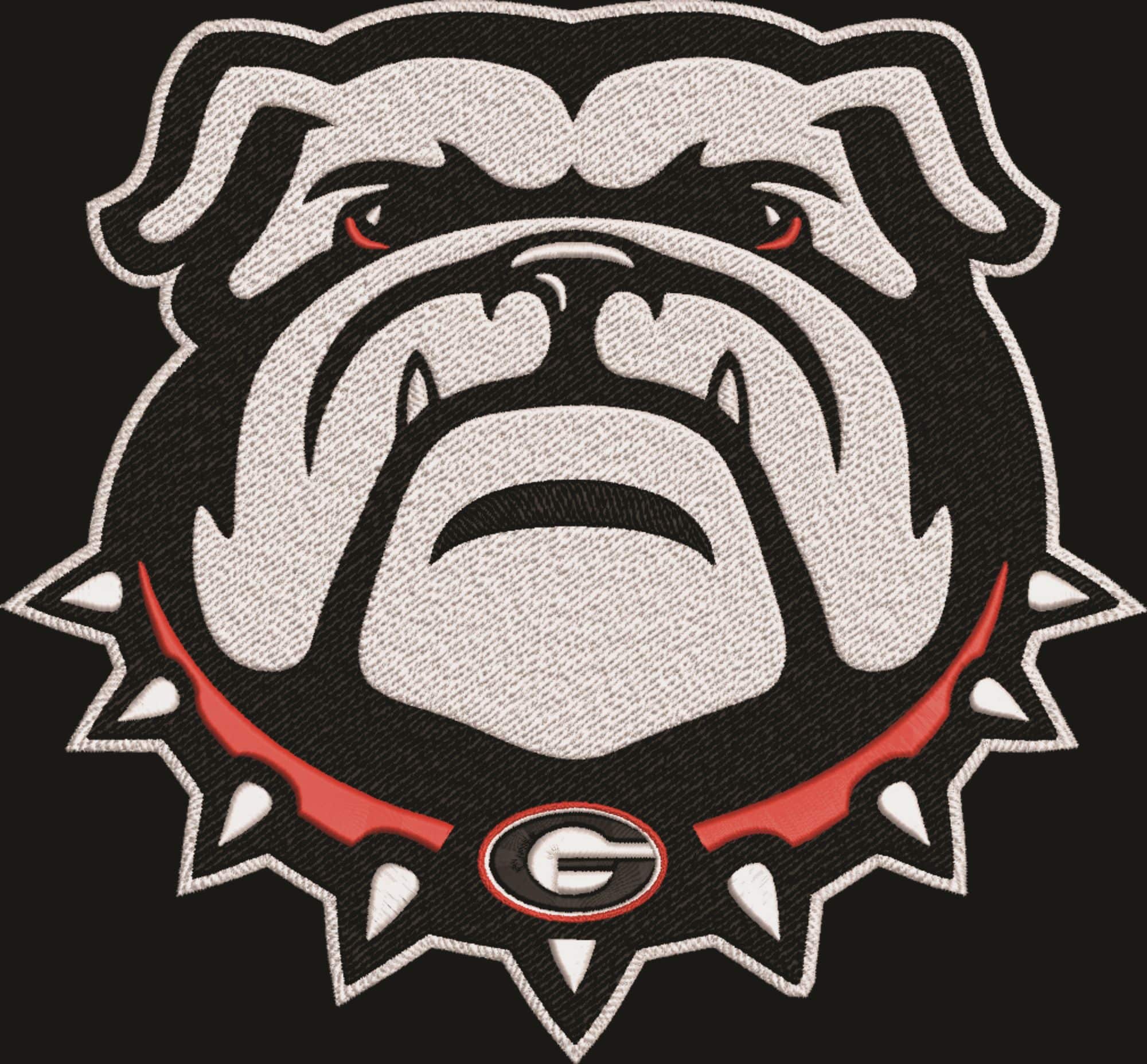 Georgia Athletics Black embroidery WITH Outline (thin and thick) design - University of Georgia Bulldogs Logo — view 6