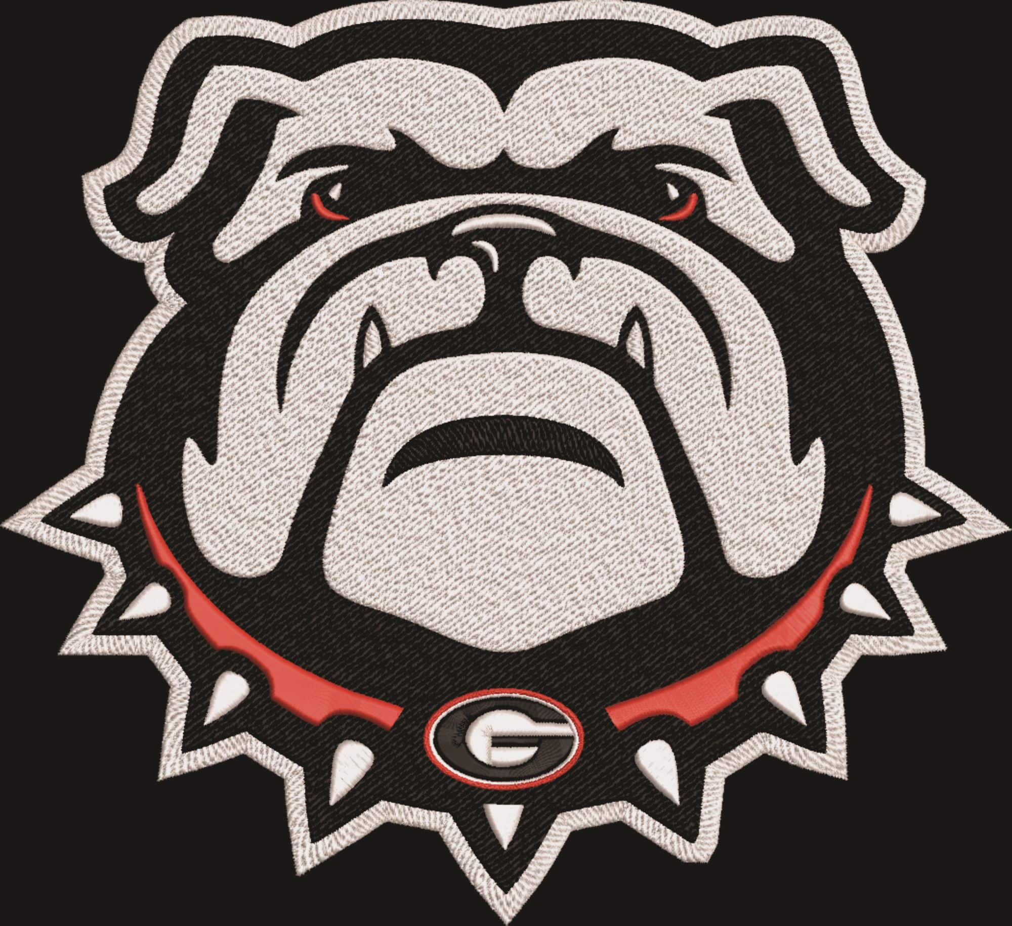 Georgia Athletics Black embroidery WITH Outline (thin and thick) design - University of Georgia Bulldogs Logo — view 5