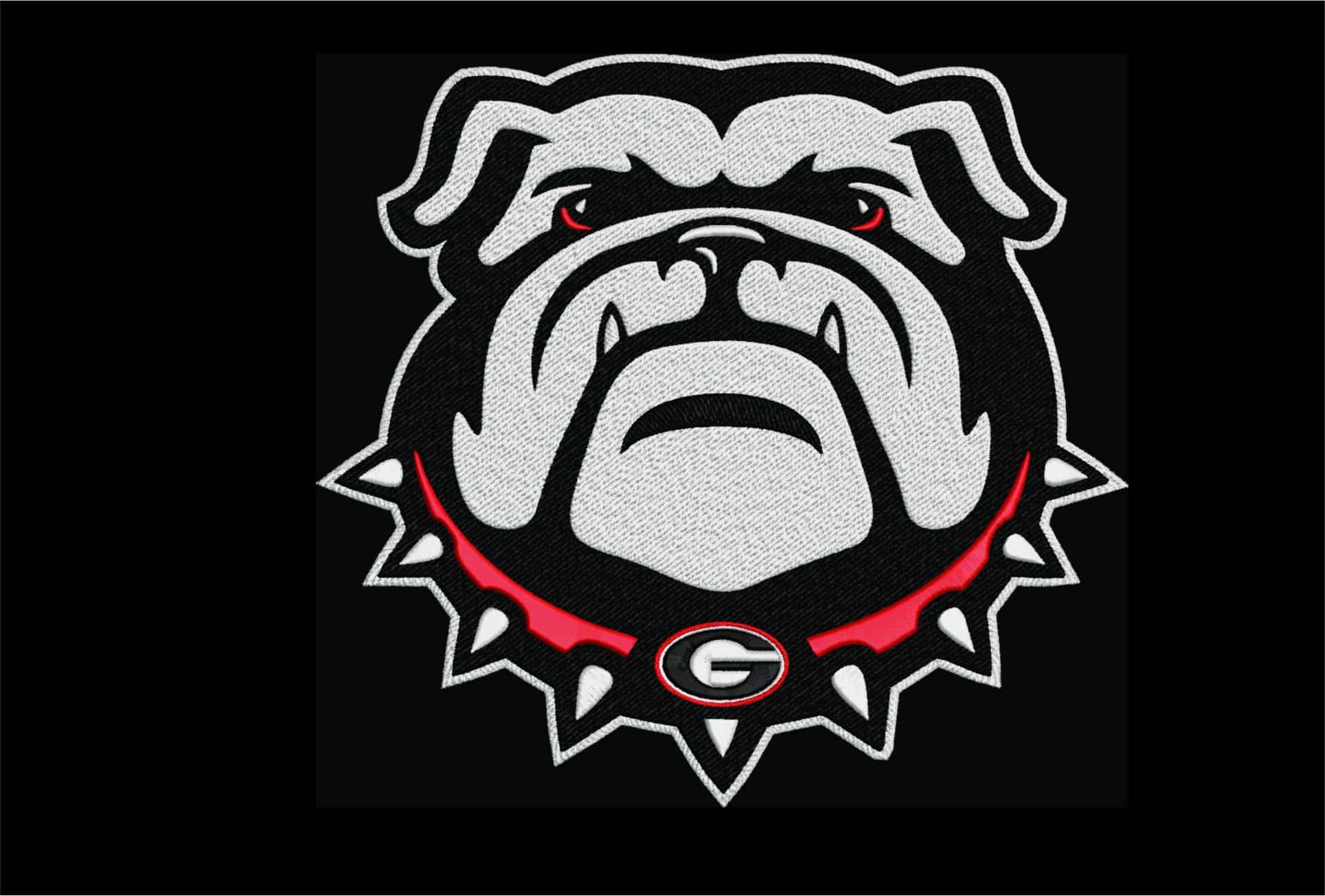 Georgia Athletics Black embroidery WITH Outline (thin and thick) design - University of Georgia Bulldogs Logo — view 4
