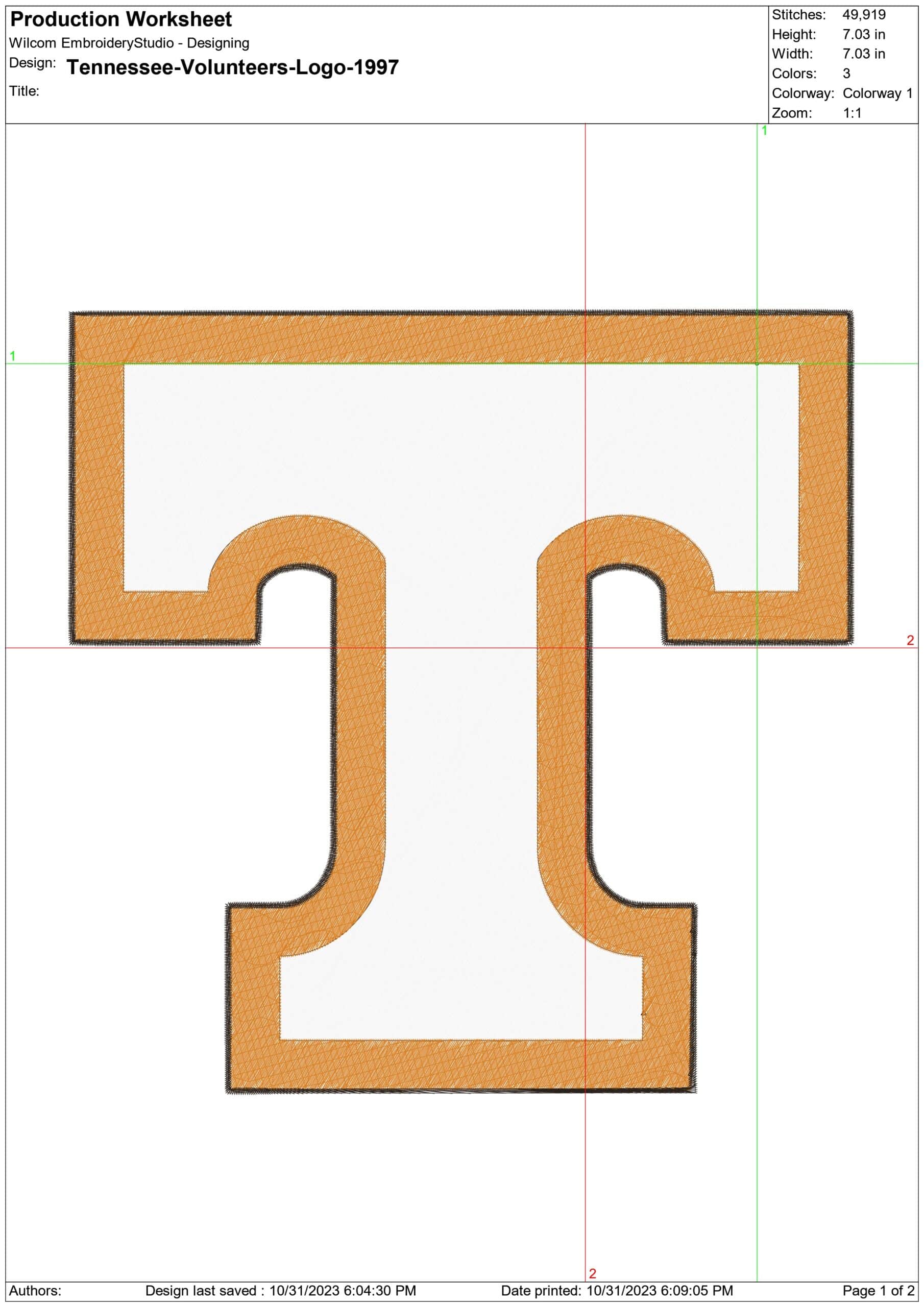 Tennessee Volunteers embroidery design University of Tennessee Logo embroidery machine pattern embroidery file instant download — view 2