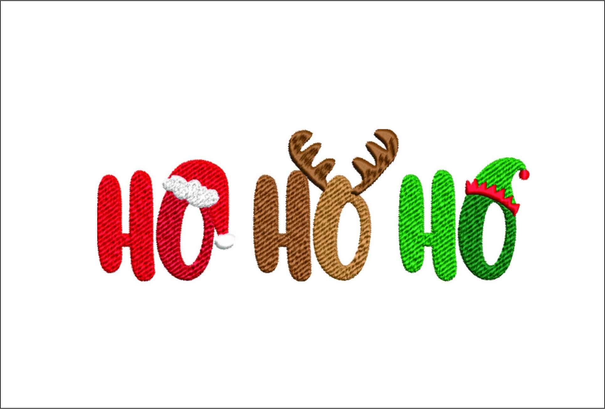 Ho Ho Ho Christmas - embroidery file - instant download in a frame