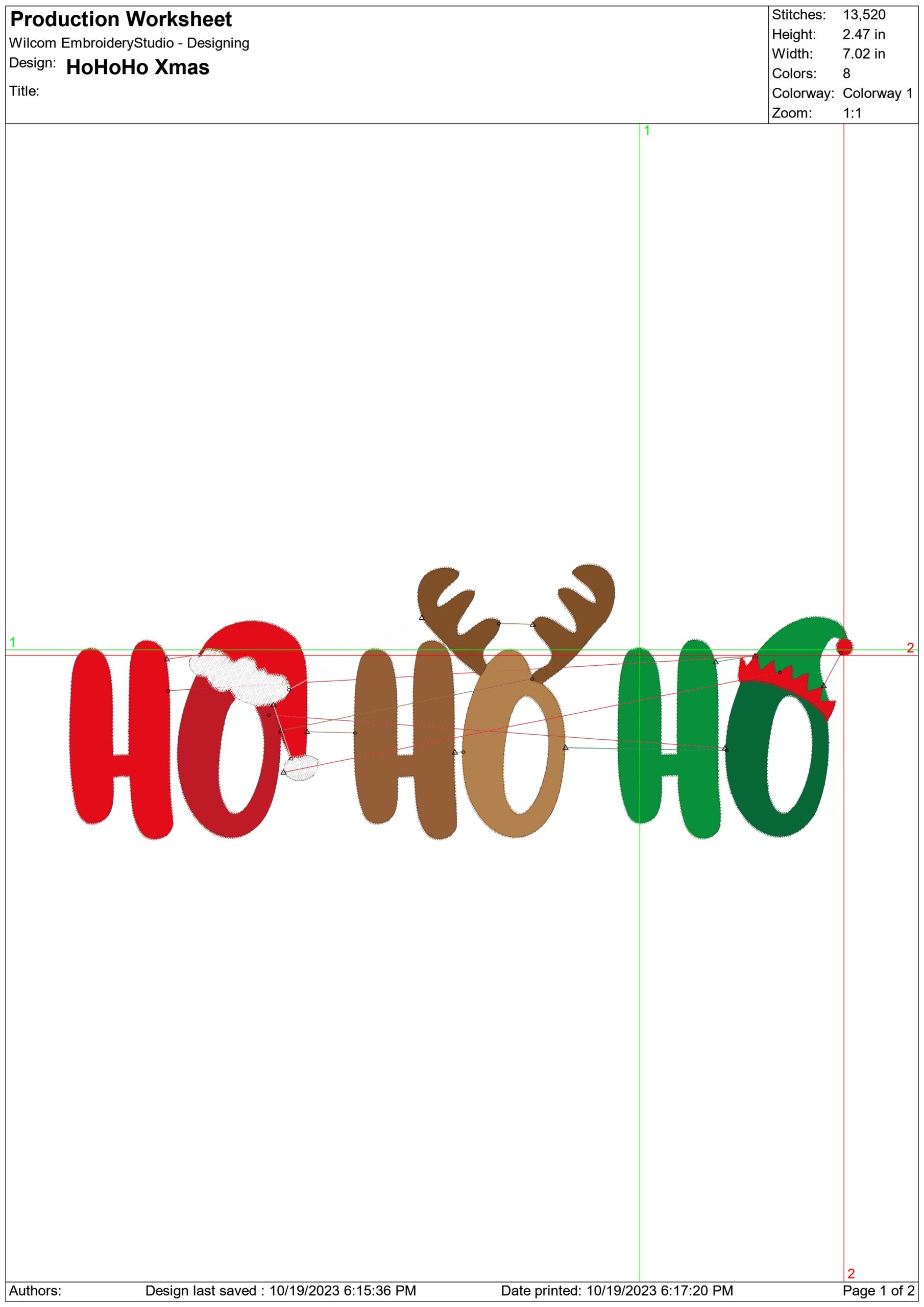 Ho Ho Ho Christmas - embroidery file - instant download in a frame — view 2
