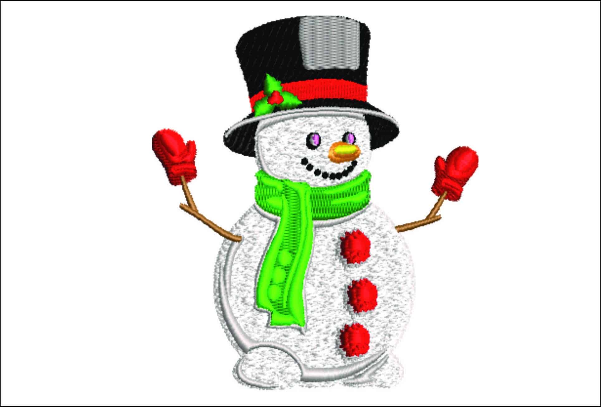 Snowman Small Christmas - embroidery file - instant download in a frame