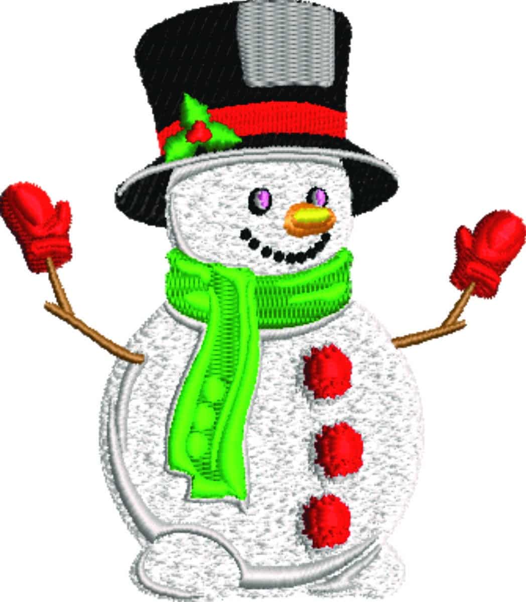 Snowman Small Christmas - embroidery file - instant download in a frame — view 2