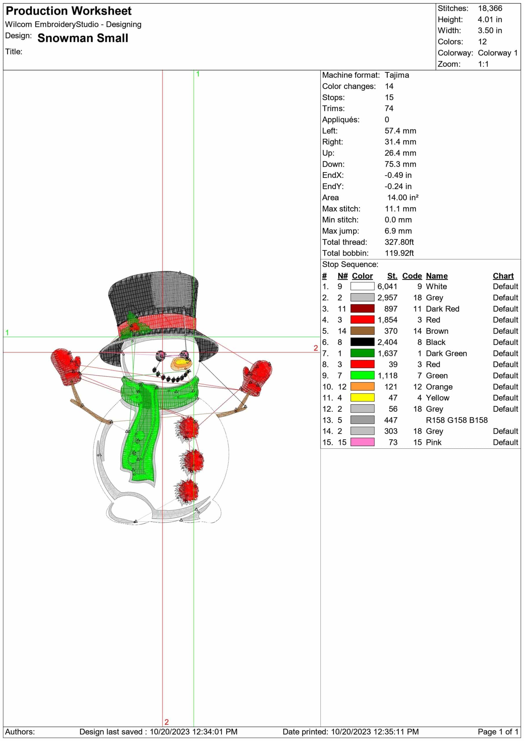 Snowman Small Christmas - embroidery file - instant download in a frame — view 3